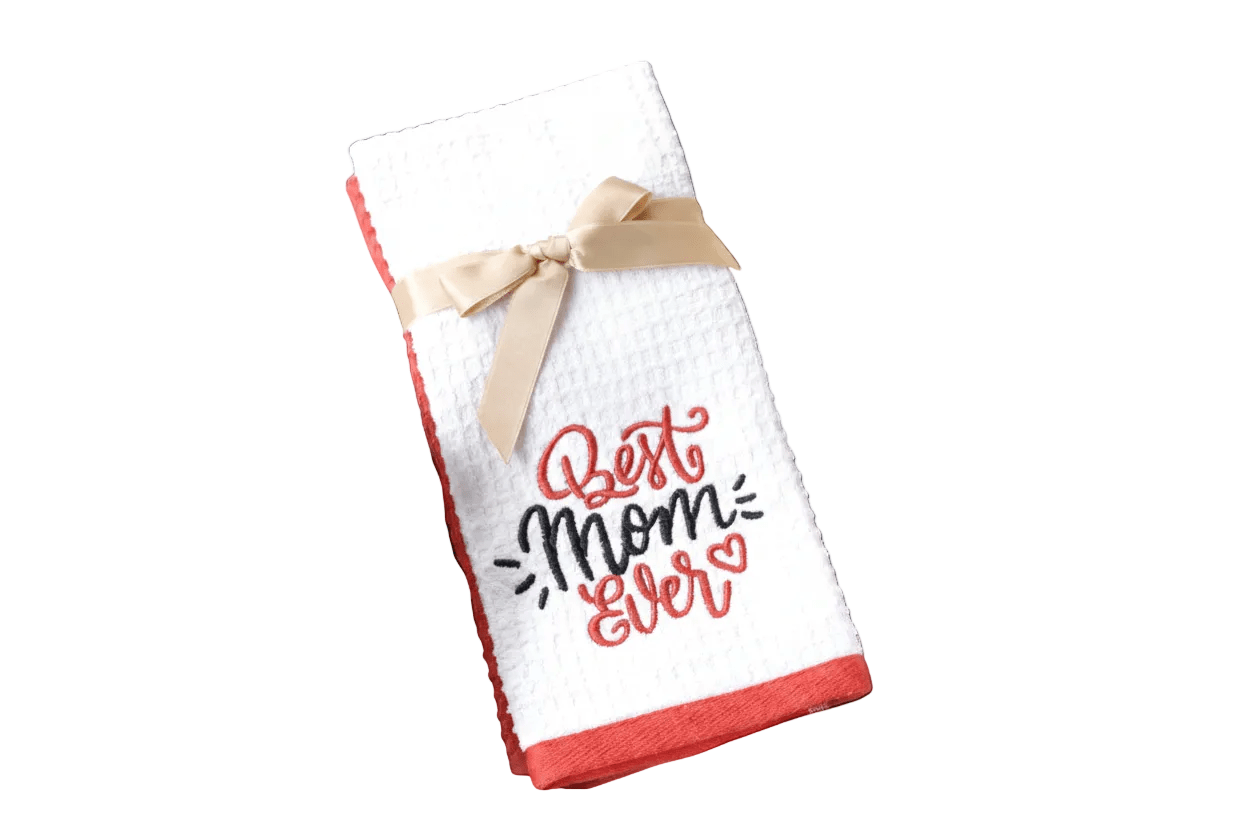 100% Cotton Kitchen Towel Set of 2 – Soft, Absorbent Dish Towels for Cooking, Drying & Cleaning – Durable Everyday Kitchen Towels - Best Mom Ever - Wear Sierra