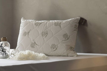 100% New Zealand Wool Filled Duvetta Pillow Natural Bed Pillow with Protector Cover Standard Size (20" × 28") Hypoallergenic & Breathable - 1 Pillow - Wear Sierra