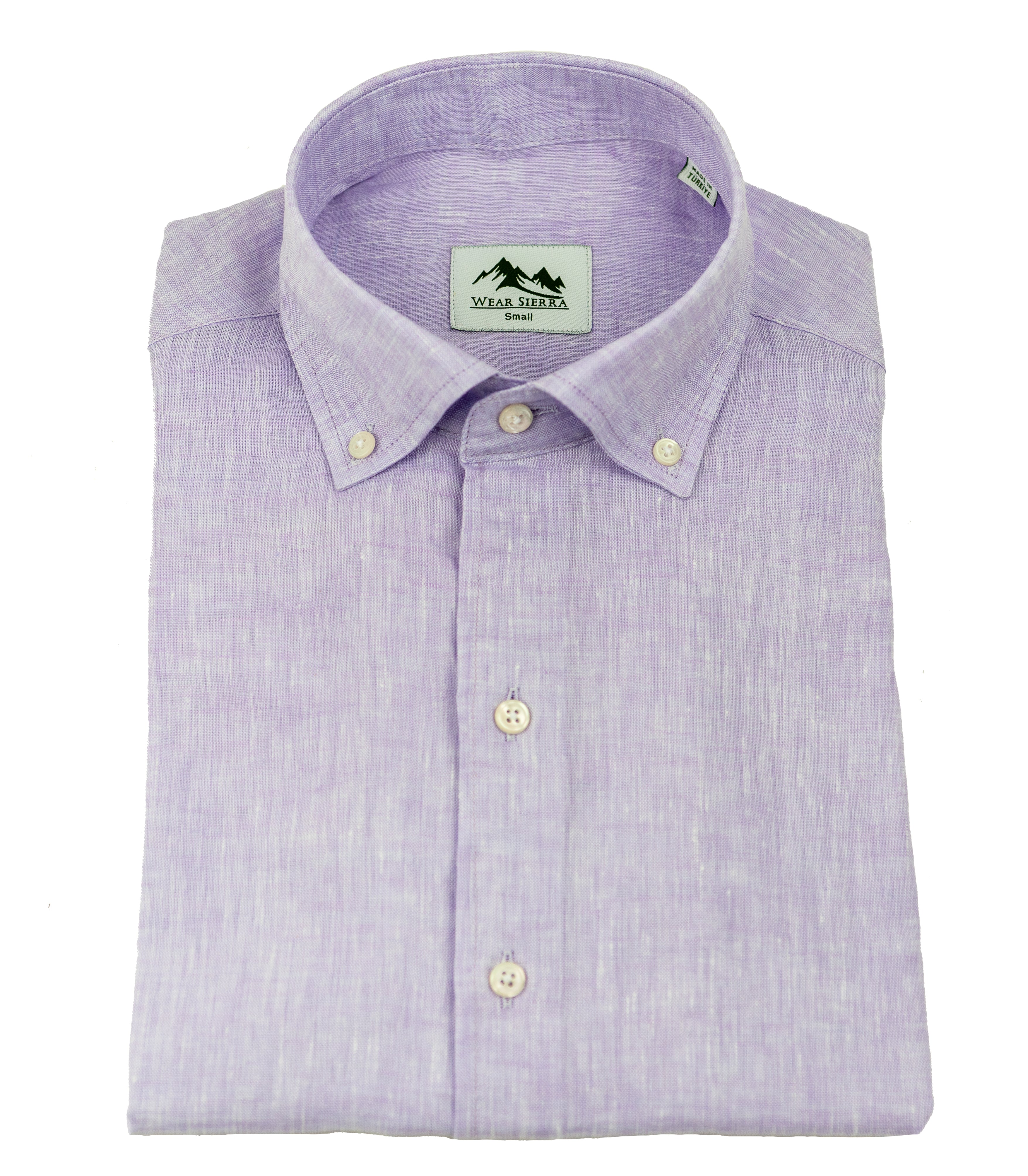 Wear Sierra Top Shelf Men's Linen Short Sleeve Button Down Shirt in Lilac