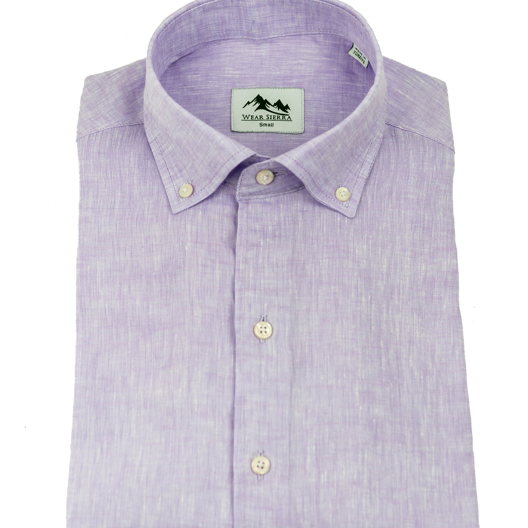 Wear Sierra Top Shelf Men's Linen Short Sleeve Button Down Shirt in Lilac