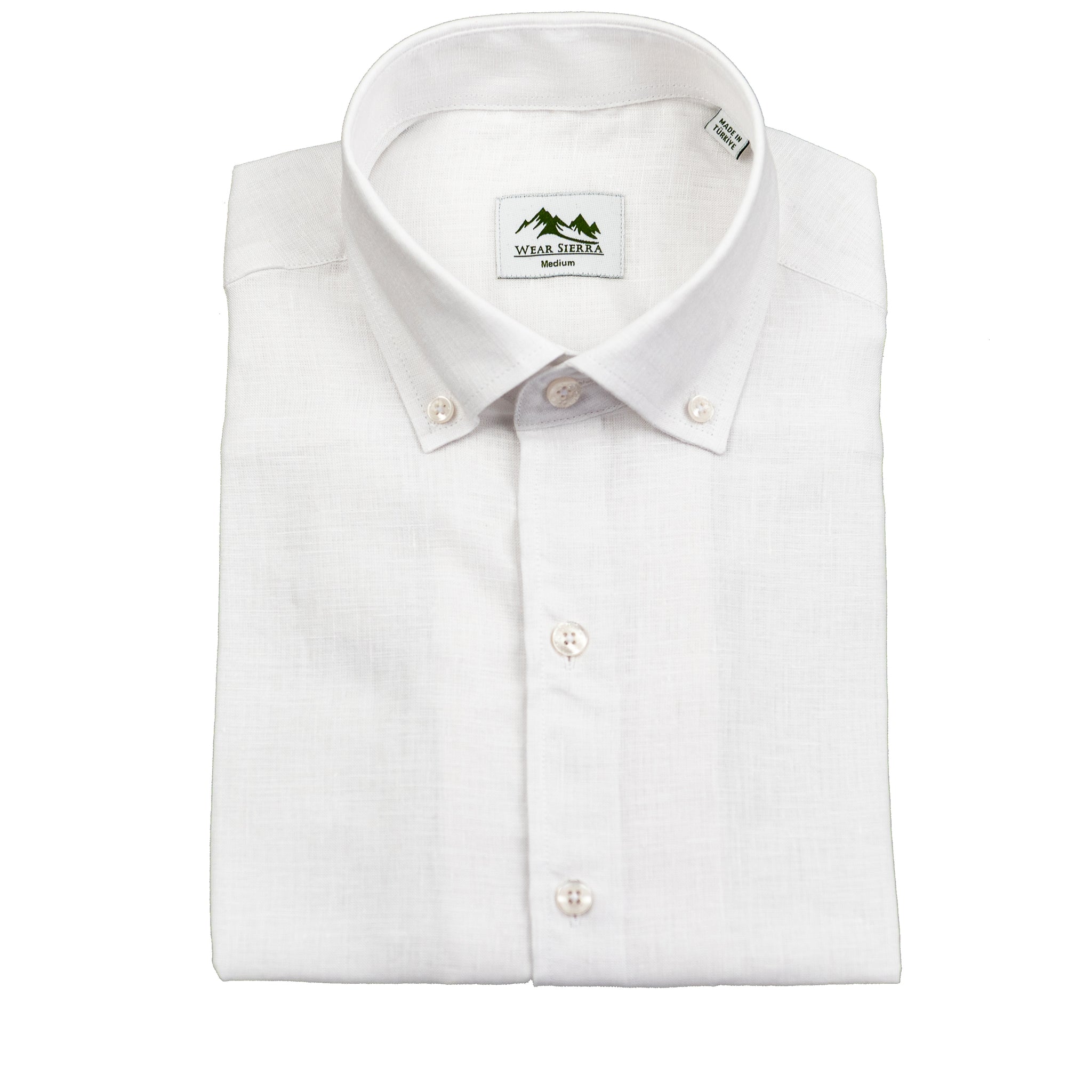 Wear Sierra Top Shelf Men's Linen Short Sleeve Button Down Shirt in White