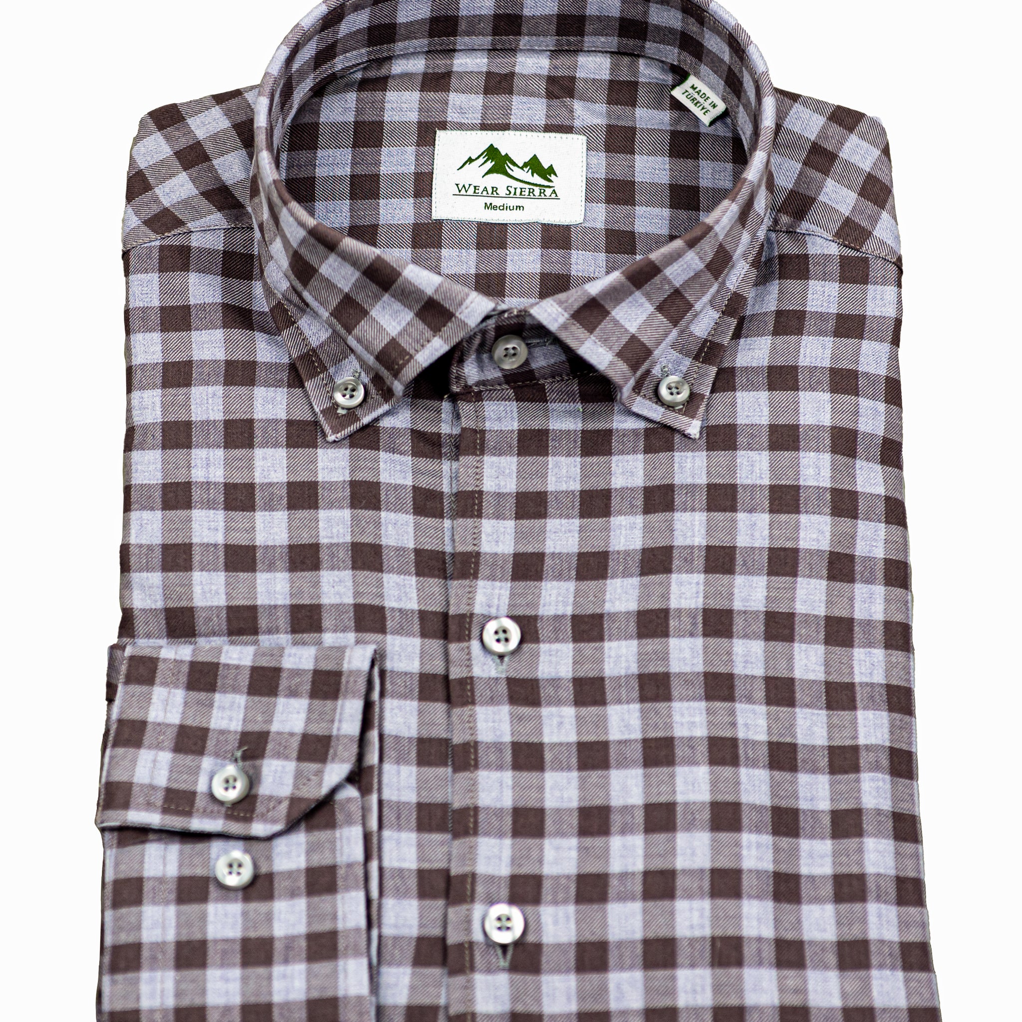Wear Sierra Top Shelf Men's Cotton Long Sleeve Button Down Shirts in Gray Check
