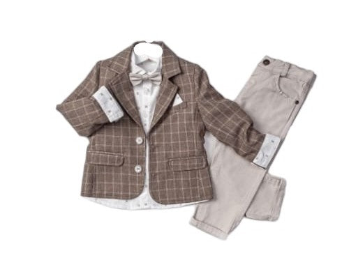 Little Boys' Jacket, Long Sleeve Button-Up Shirt and Pants 3-Piece Dressy Suit - 0