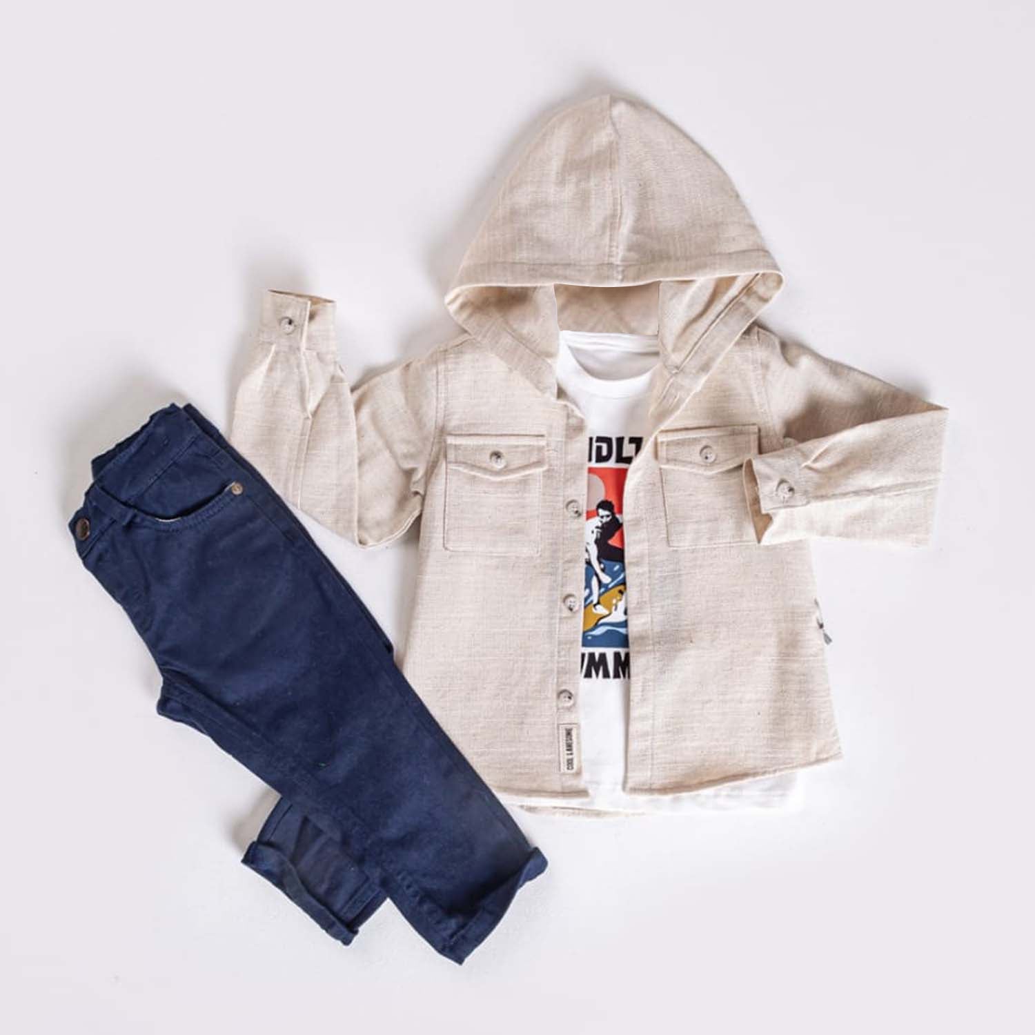 Little Boys' Comfortable and Stylish Hoodie Jacket, Pants and T-Shirt 3-Piece Set
