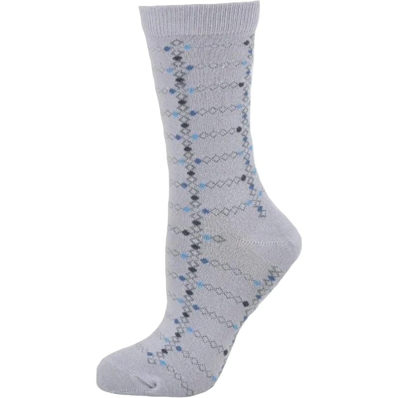 Women's Cotton Geometric Pattern Crew Socks