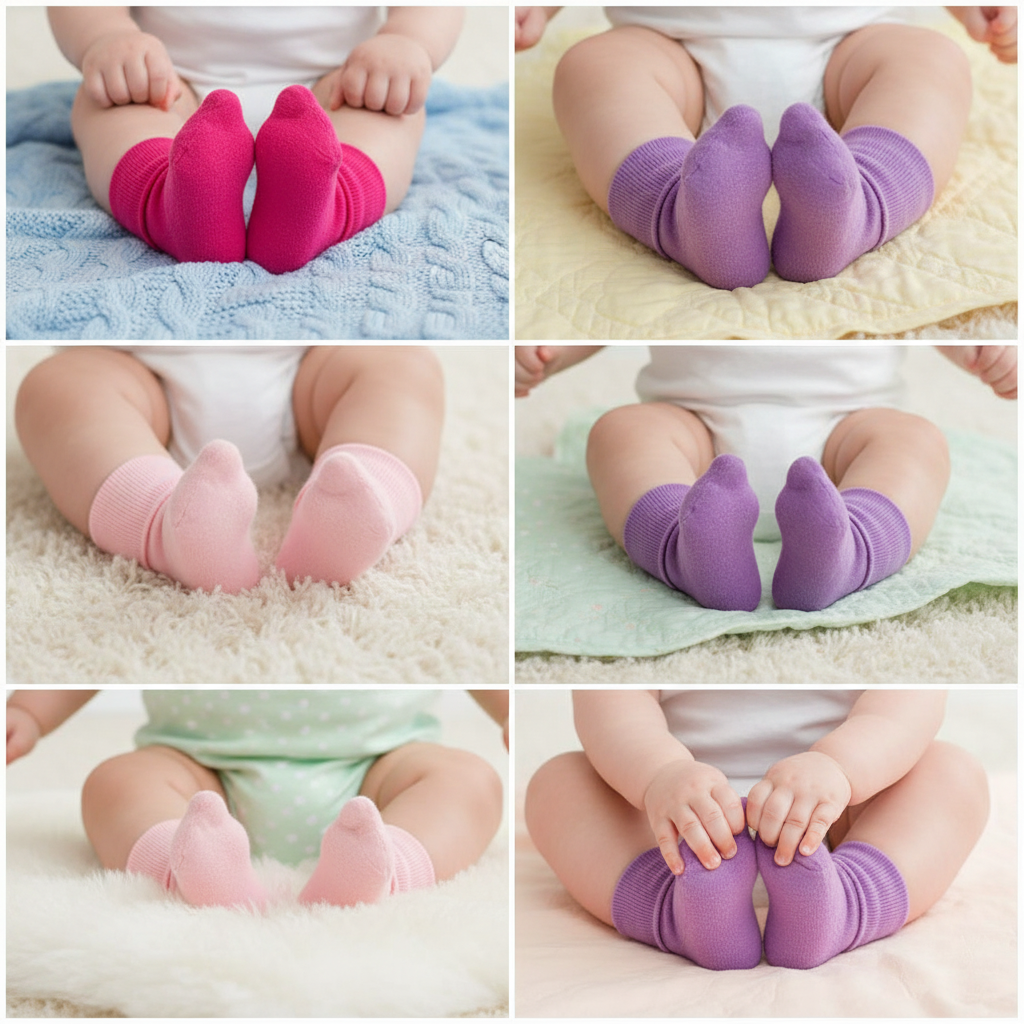 Infant Socks - Combed Cotton Turn Cuff Booties for Baby (Choose from 3 or 6 Pair Packs)