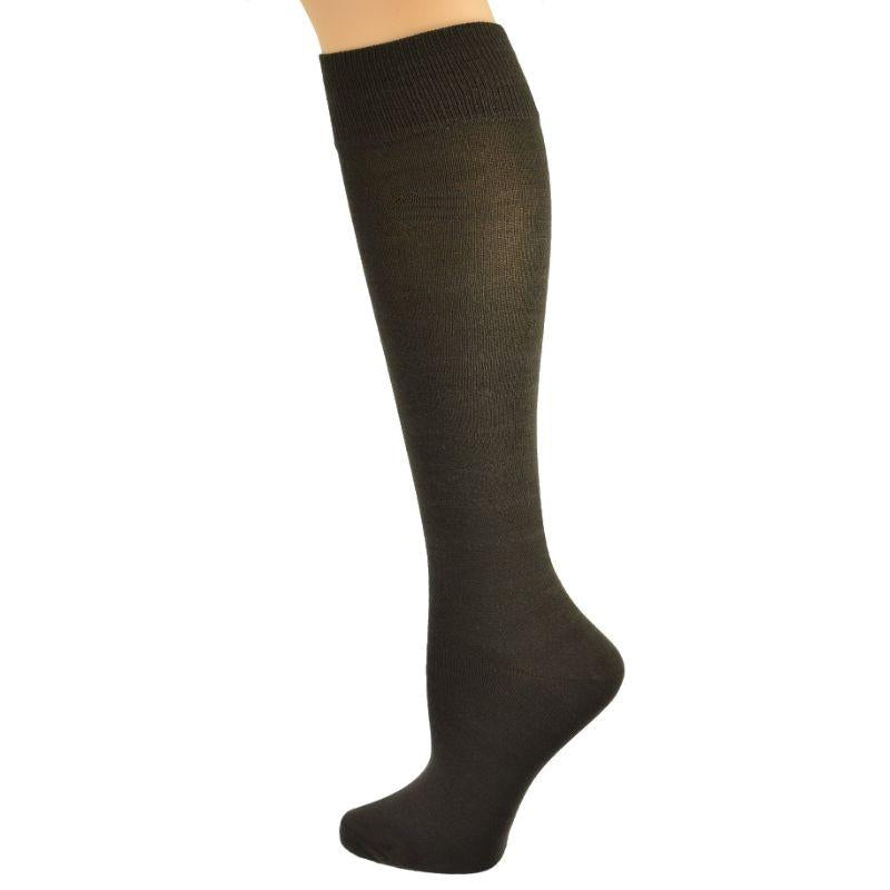 Women's Knee High Socks, Women's Classic Flat Knit Rayon Knee Hi Socks, 2 pair Pack