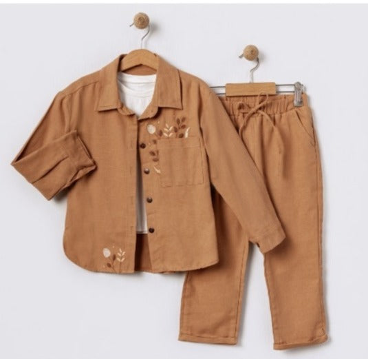 Young Girls' Casual, Comfortable Outfit - 3 Piece Outfit in Cotton, Great for Family Gatherings, School, Weddings - 0