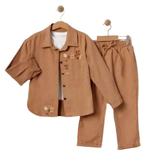 Young Girls' Casual, Comfortable Outfit - 3 Piece Outfit in Cotton, Great for Family Gatherings, School, Weddings