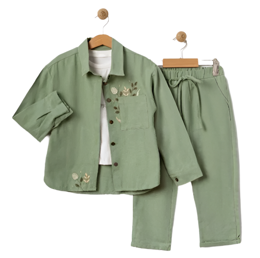 Young Girls' Casual, Comfortable Outfit - 3 Piece Outfit in Cotton, Great for Family Gatherings, School, Weddings