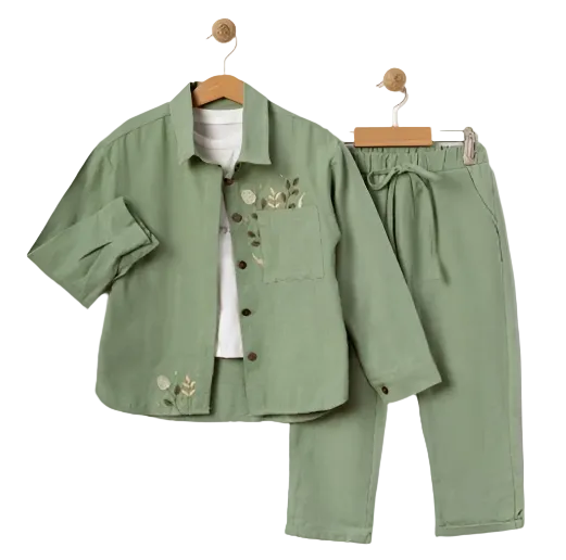Young Girls' Casual, Comfortable Outfit - 3 Piece Outfit in Cotton, Great for Family Gatherings, School, Weddings