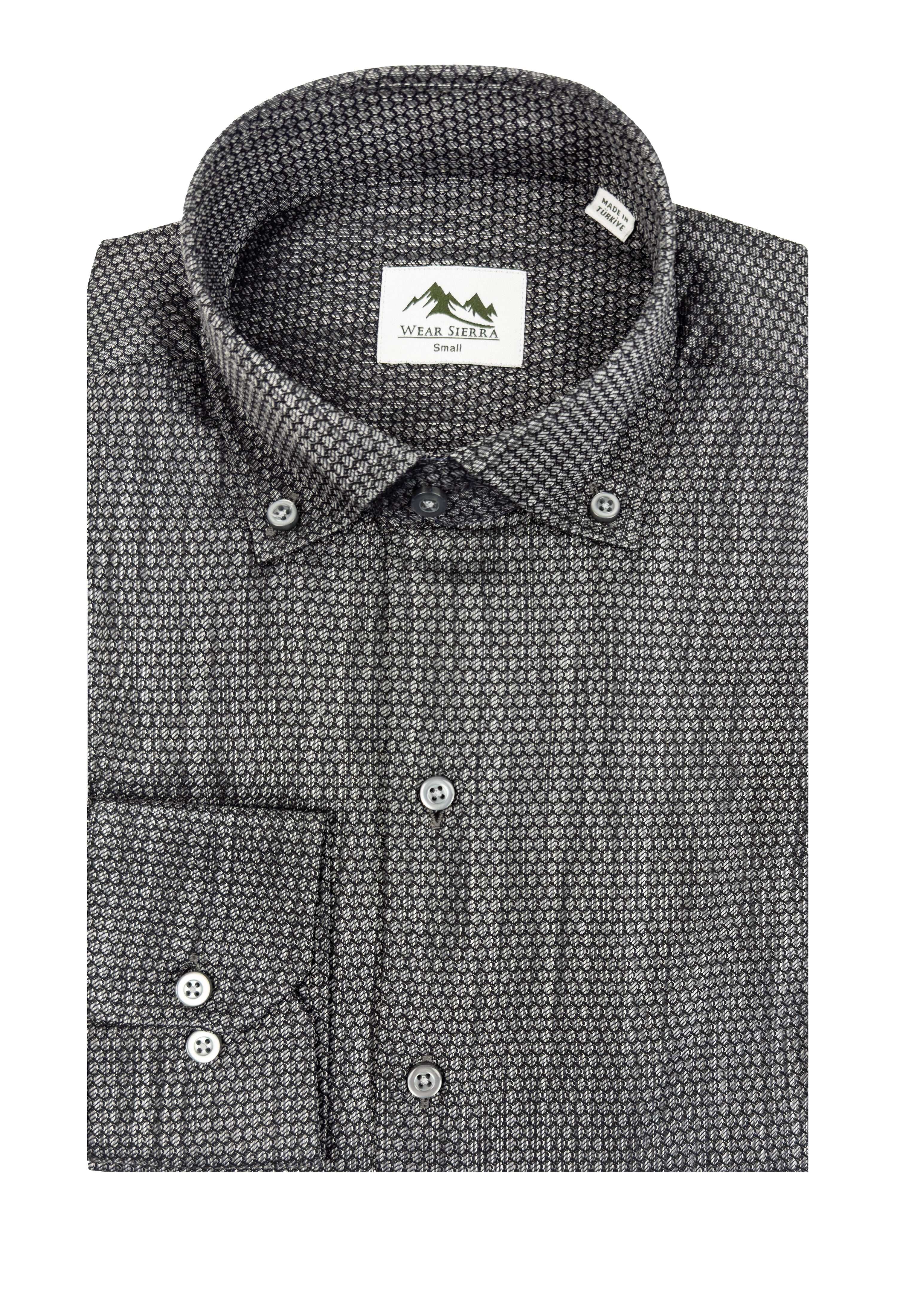 Wear Sierra Top Shelf Men's Turkish Cotton Long Sleeve Button Down Shirts in Black Circles, Casual Friday Shirts for Men