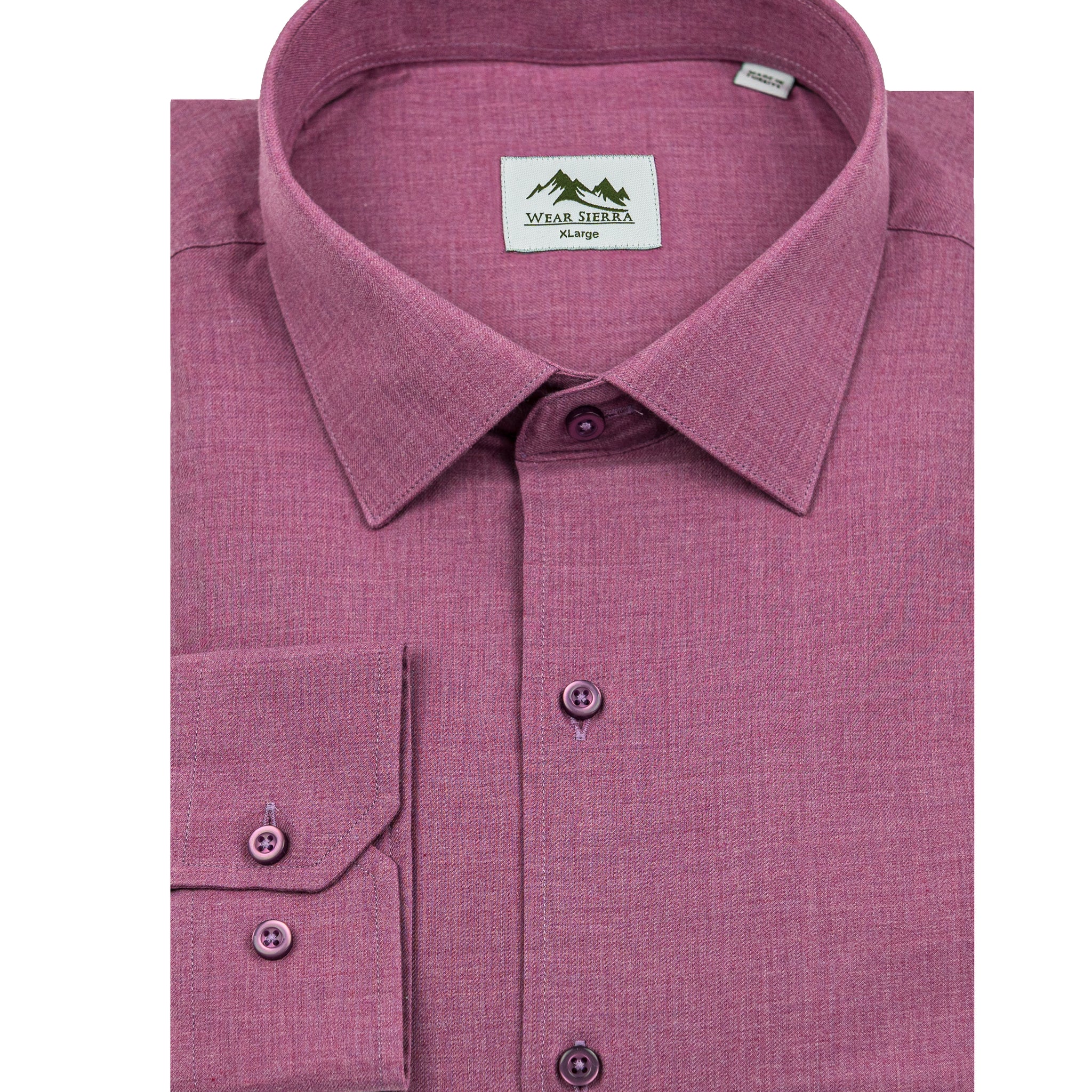 Wear Sierra Top Shelf Men's Cotton Long Sleeve Button Up Shirts in Pink