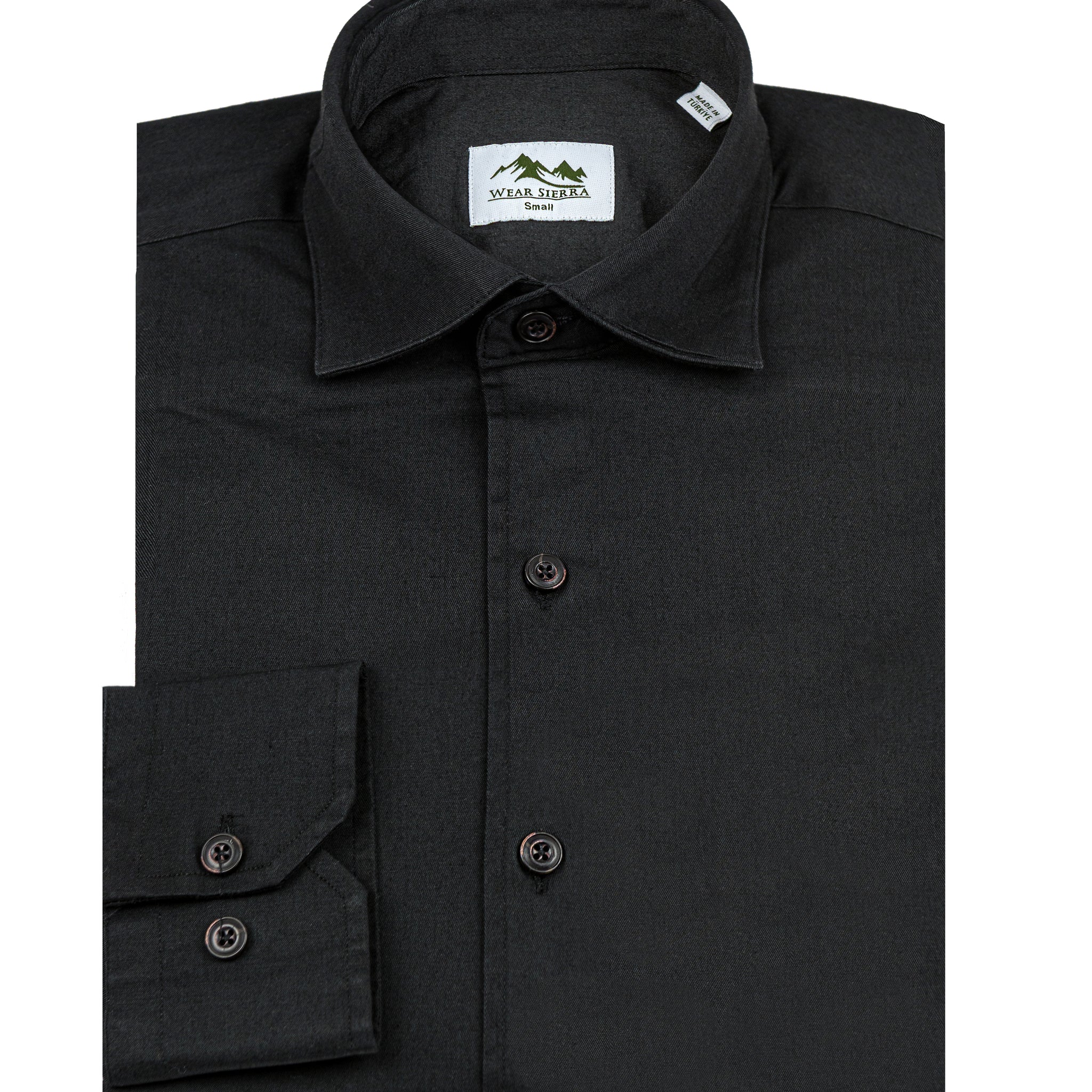 Wear Sierra Top Shelf Men's Cotton Long Sleeve Button Up Shirts in Black