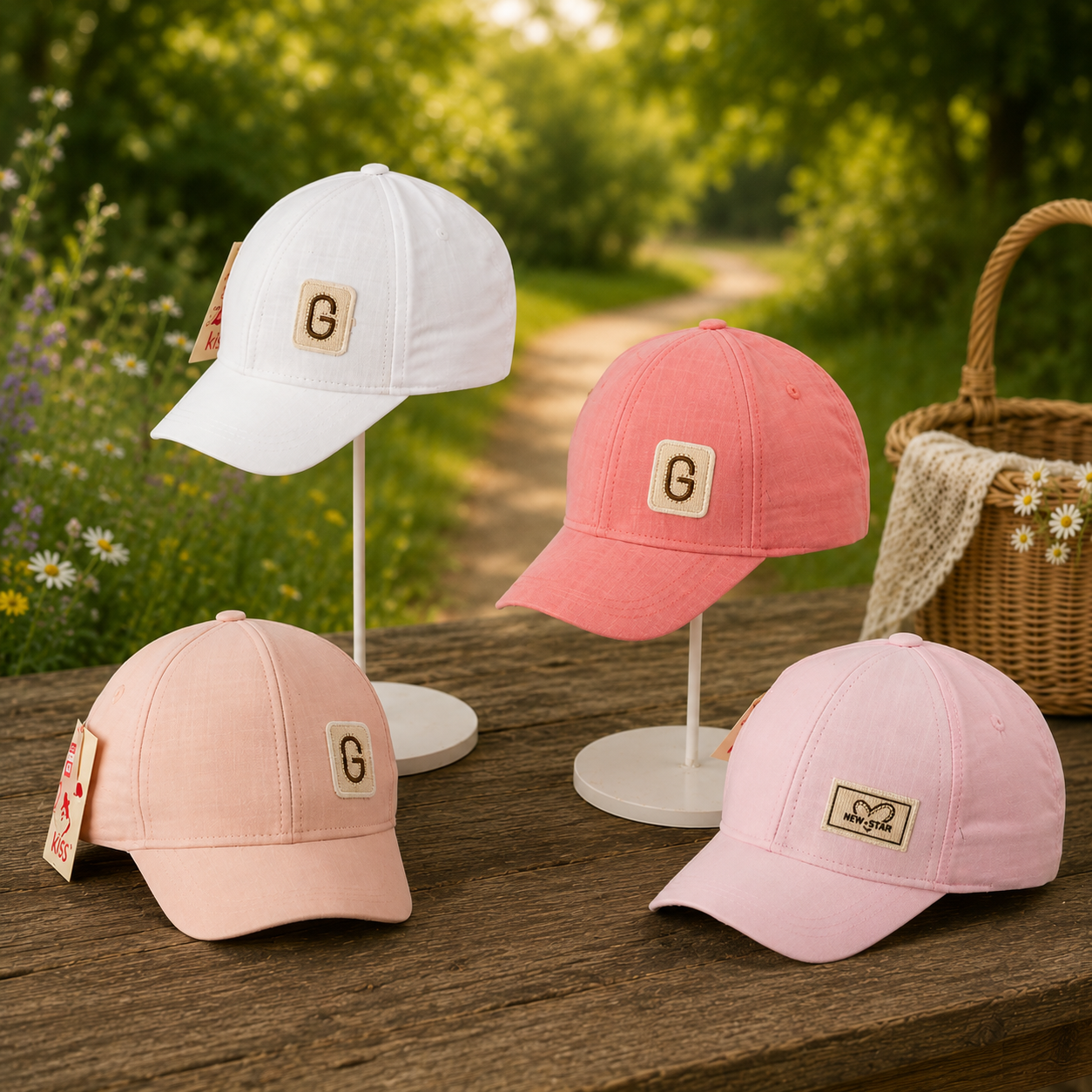 Toddler Girls Hat With Front Patch, Fits Ages 1 Year - 4 Years