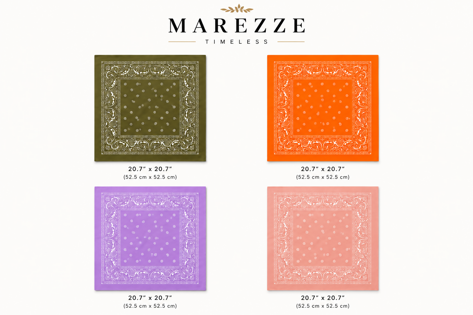 Marezze Timeless Cotton Scarf Collection – 4-Piece Paisley Accessories Set