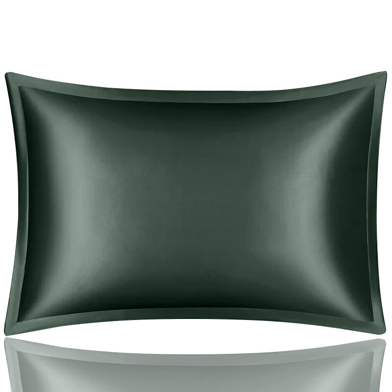 ANYHOUZ Pillowcase 50x90cm Green Pure Real Silk For Comfortable And Relaxing Home Bed