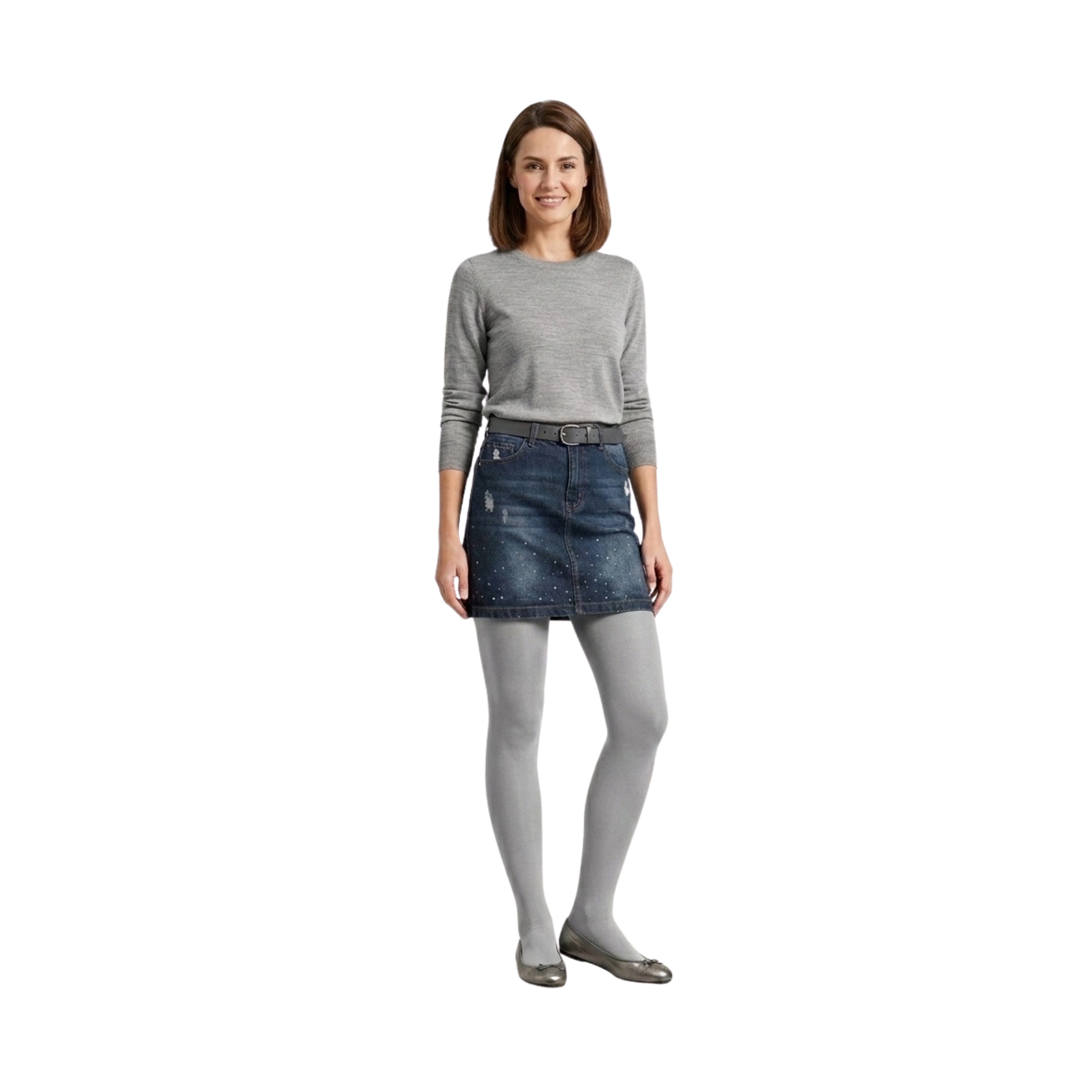 Flat-Knit Tights for Girls for School Uniforms, Daily Wear Legwear