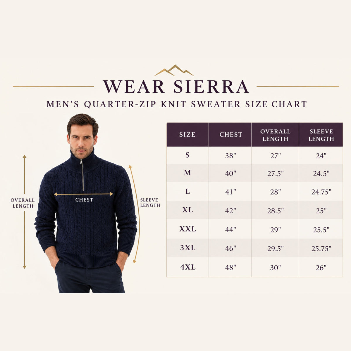 Men’s Midweight Quarter-Zip Cotton Knit Sweater