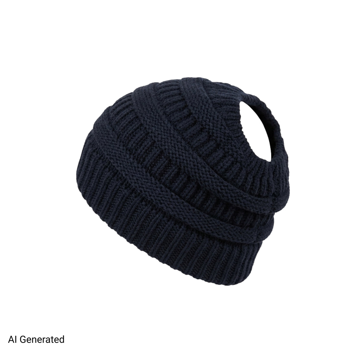 Women's Cable Knit Ponytail Beanie – Warm Winter Hat