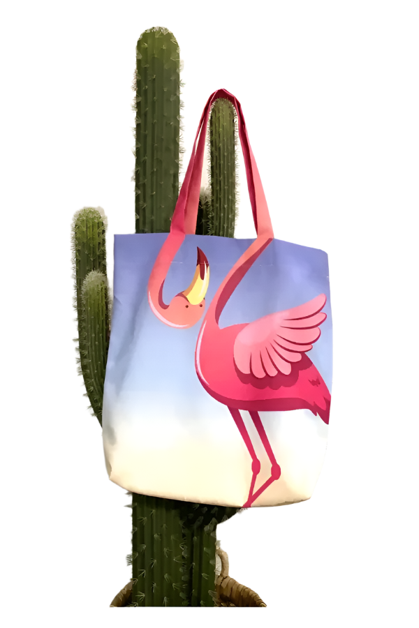 Flamingo Patterned Beach Bag - 0