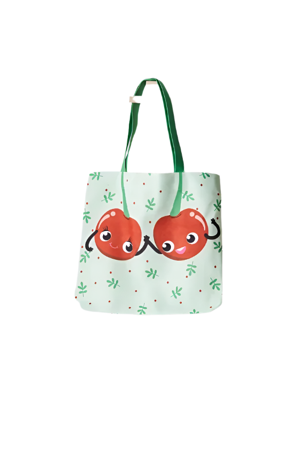 Cherry Patterned Beach Bag - 0