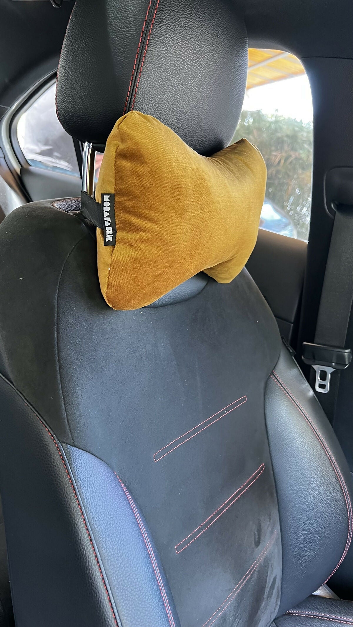 Travel Neck Pillow for Car or SUV with Elastic Strap