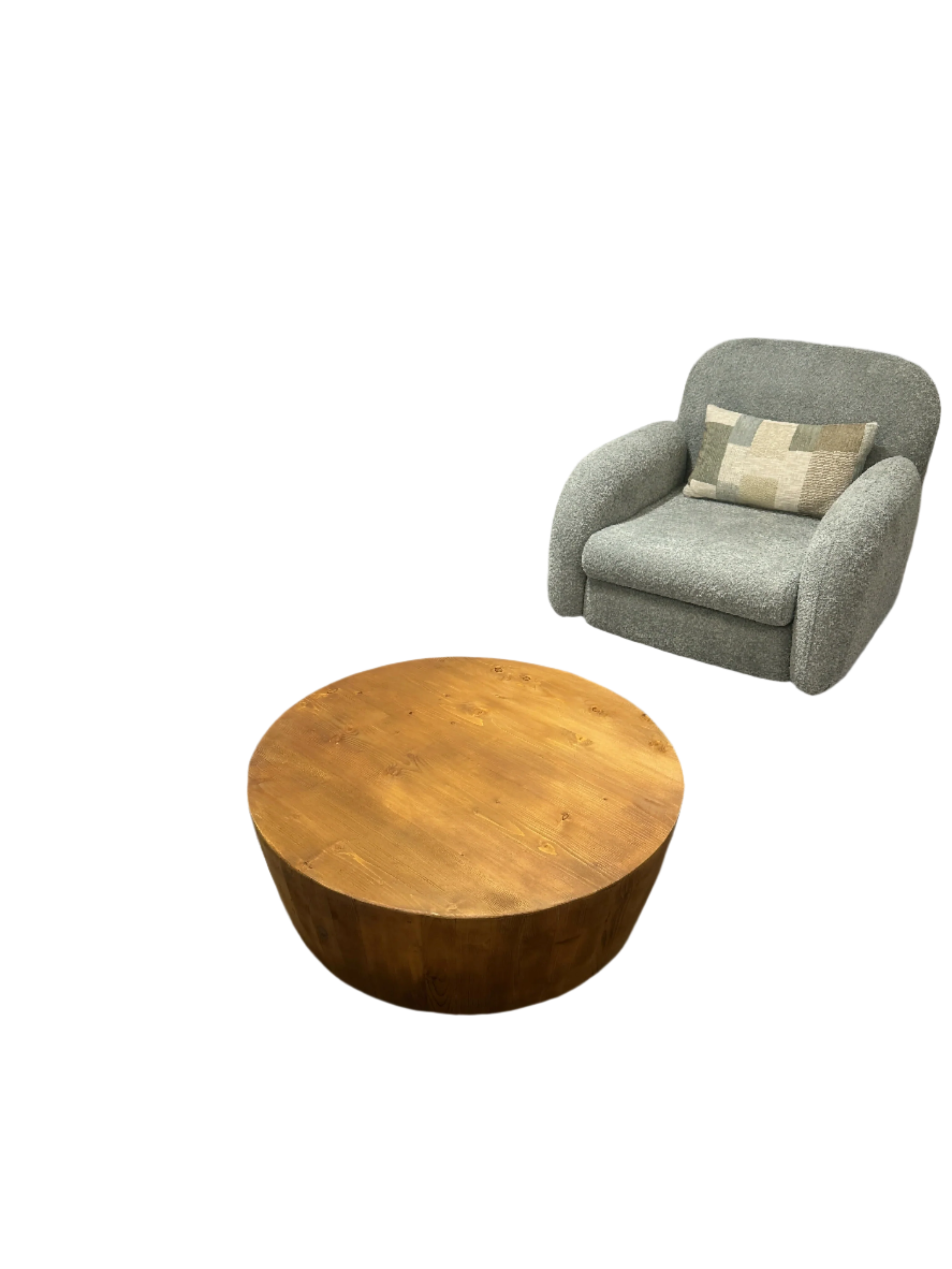Handcrafted Solid Wood Round Coffee Table for Home or Office