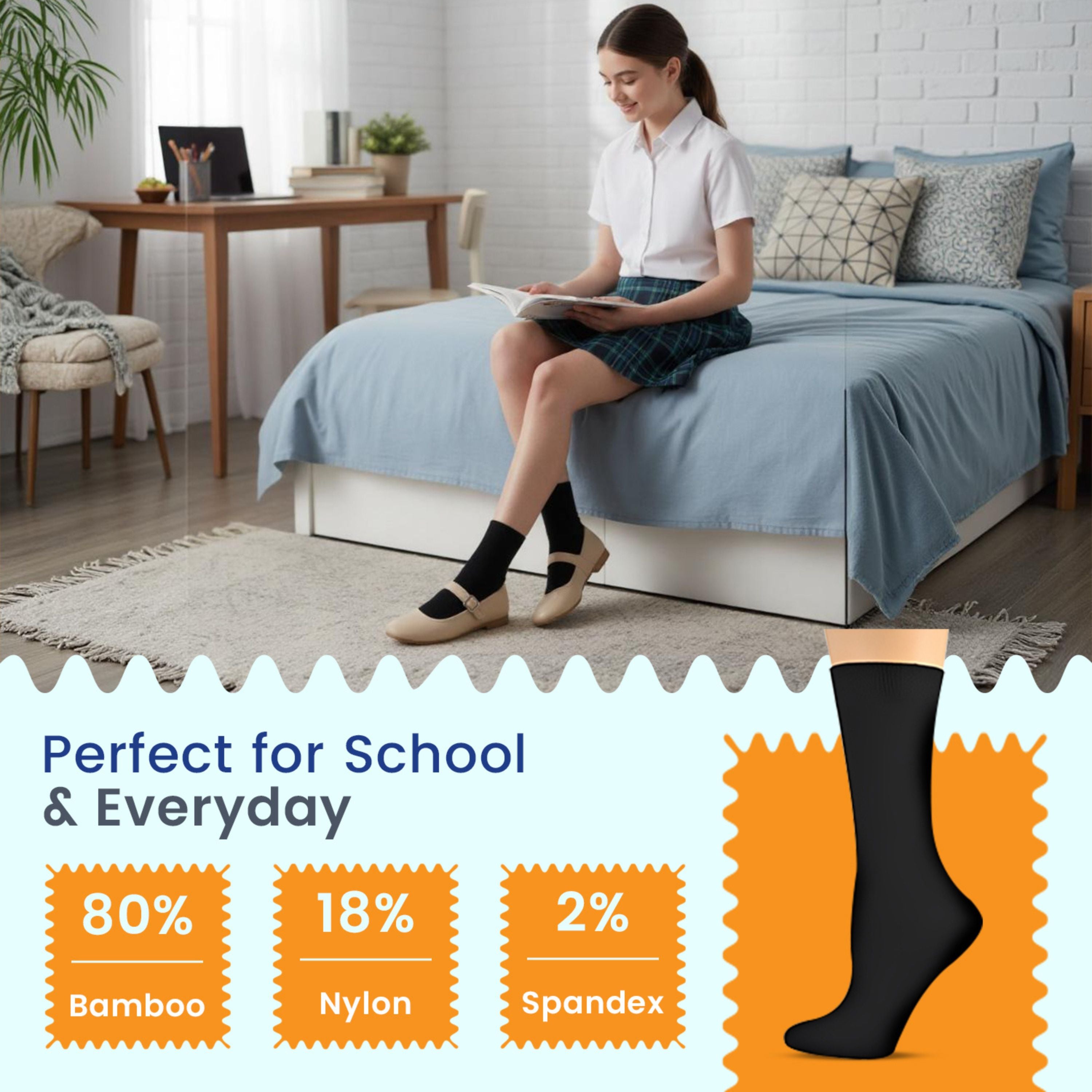 Women's Colorful Rayon Crew Socks - 3 Pair Packs