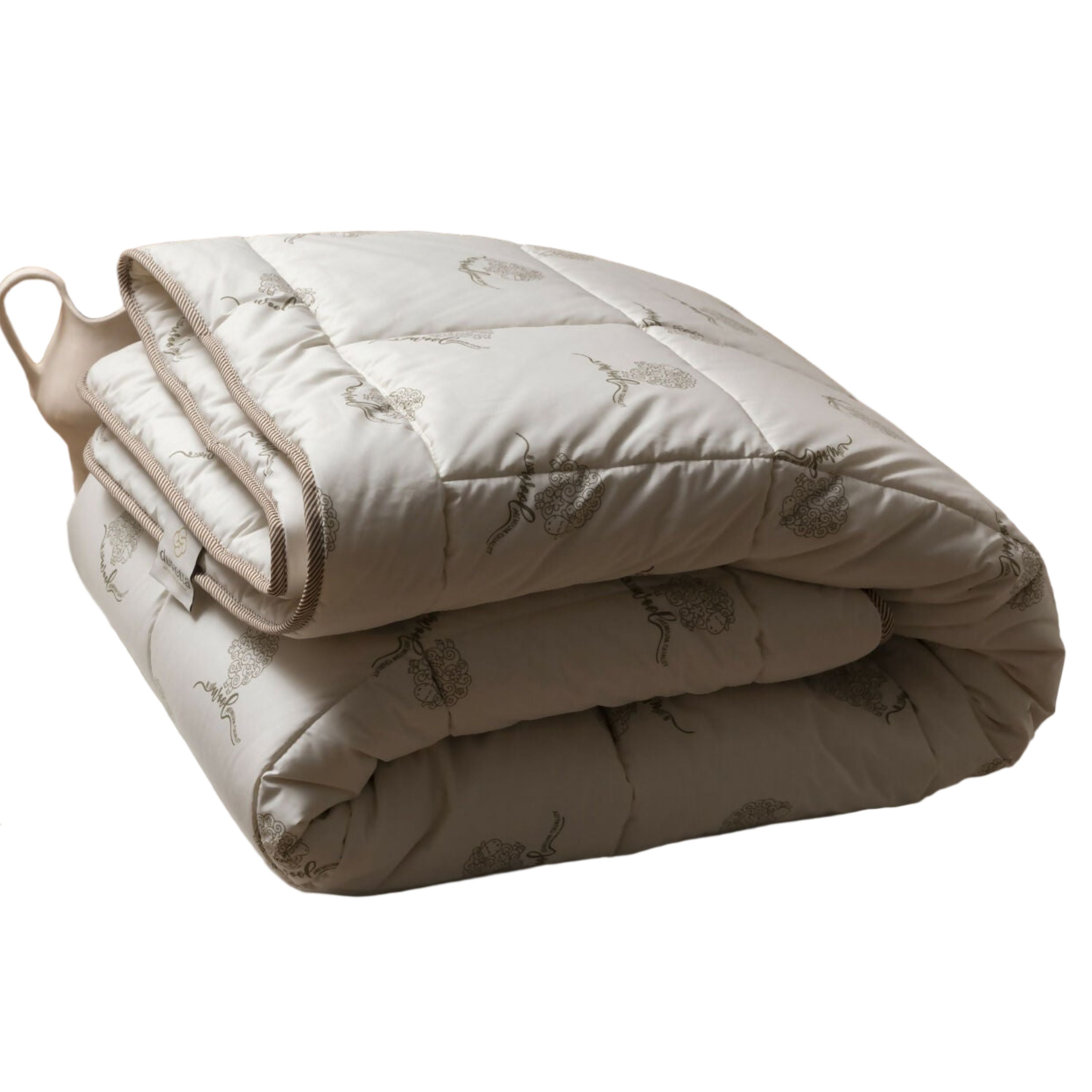 Duvetta 100% Wool Comforter with Cotton Fabric Cover Premium Quality New Zealand Wool-All Season Useable- Machine Washable Duvet-Medium Weight Quilt (King U.S. Standard), 1 Unit