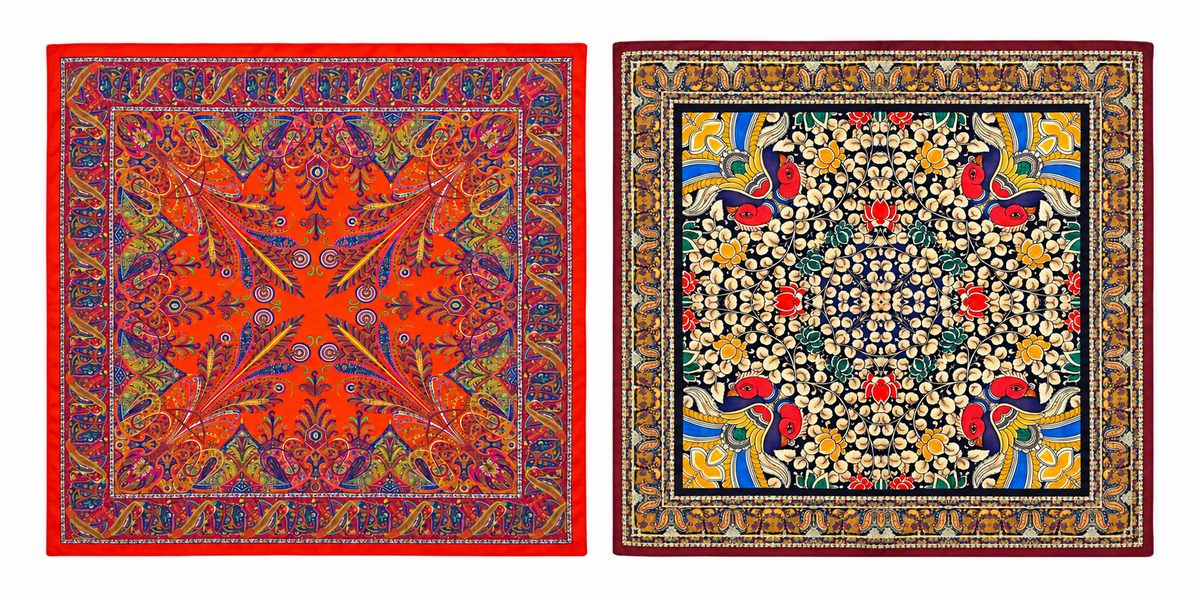 Women's Silky, Satin Twill Scarf Collection – Fashion Accessories in a Colorful 2-Piece Set