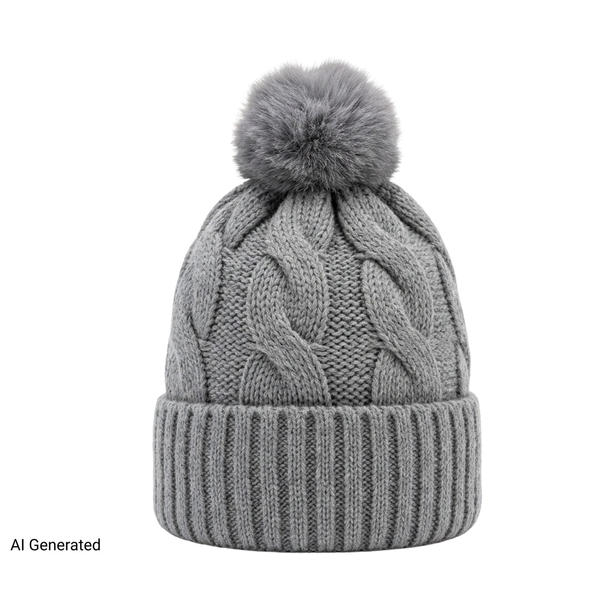 Women's Cable Knit Beanie with Soft Fuzzy Lining – Warm Winter Hat