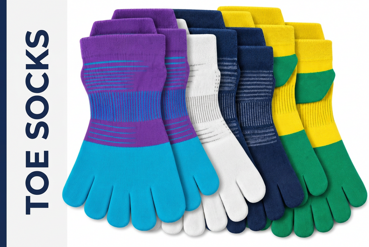 Performance Toe Socks for Men & Women with Enhanced Arch Support