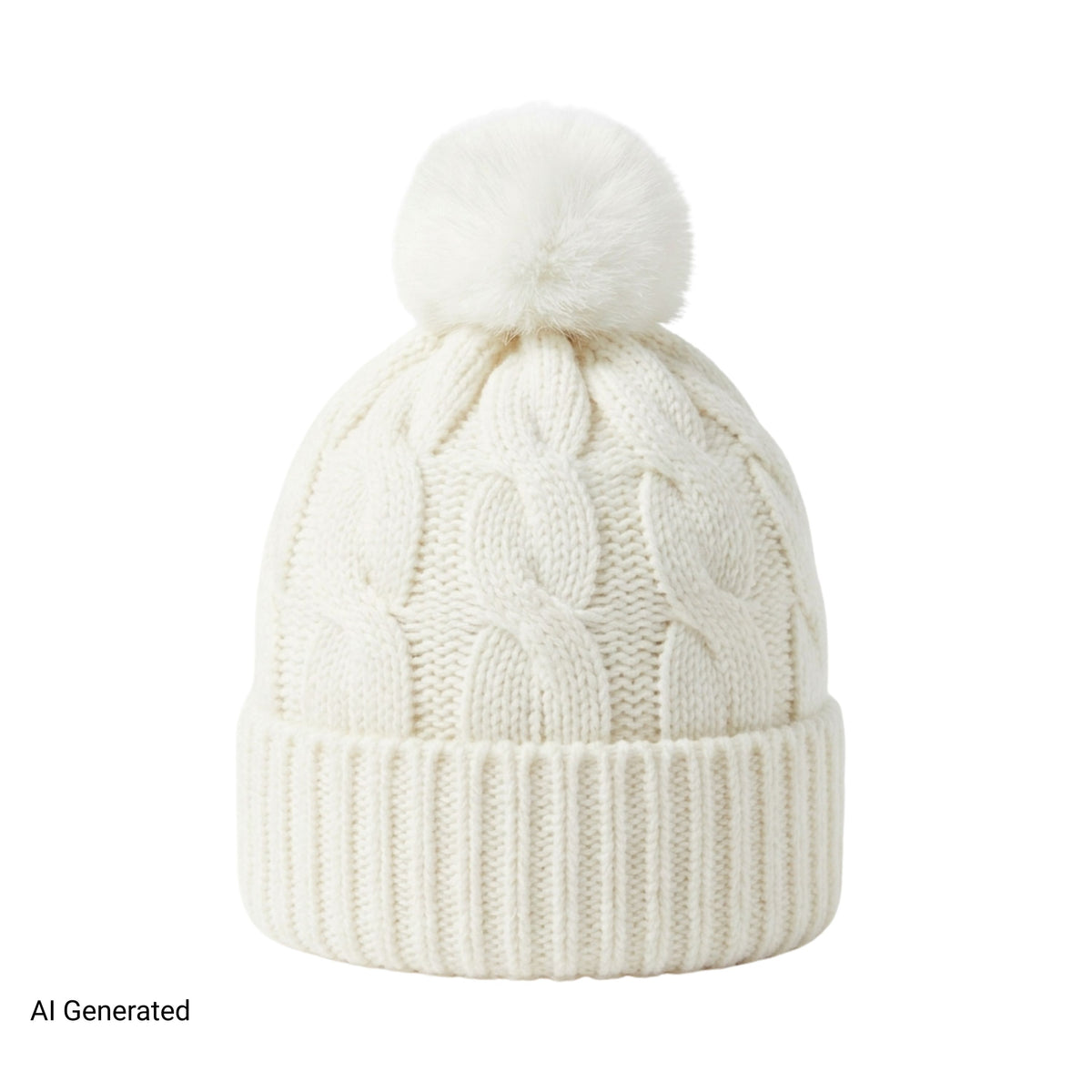 Women's Cable Knit Beanie with Soft Fuzzy Lining – Warm Winter Hat
