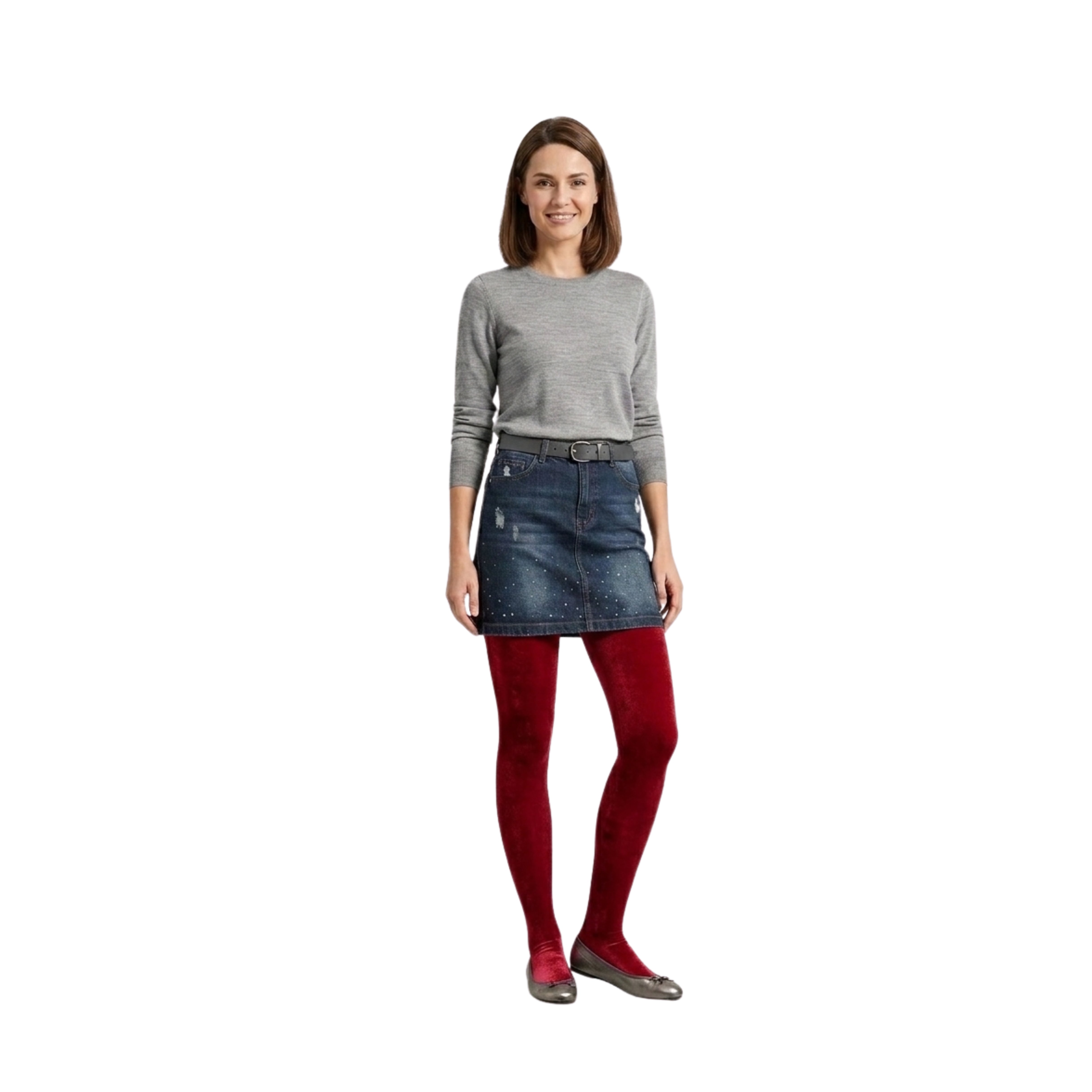 Flat-Knit Tights for Girls for School Uniforms, Daily Wear Legwear