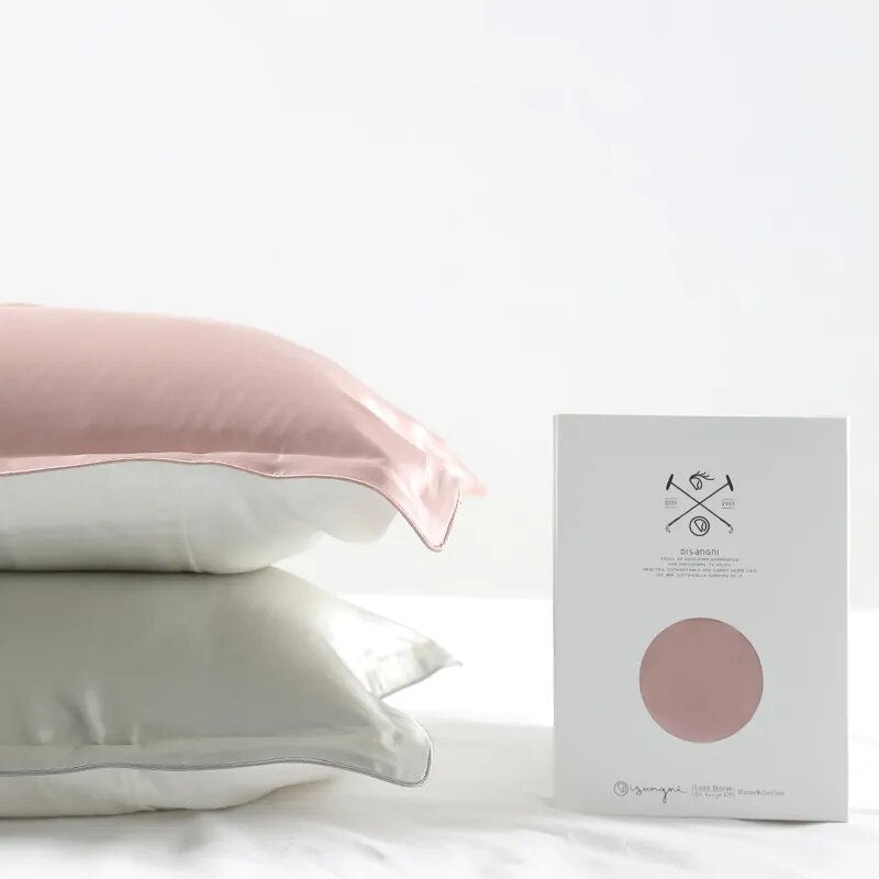 ANYHOUZ Pillowcase 50x75cm Blue Gray Pure Real Silk For Comfortable And Relaxing Home Bed