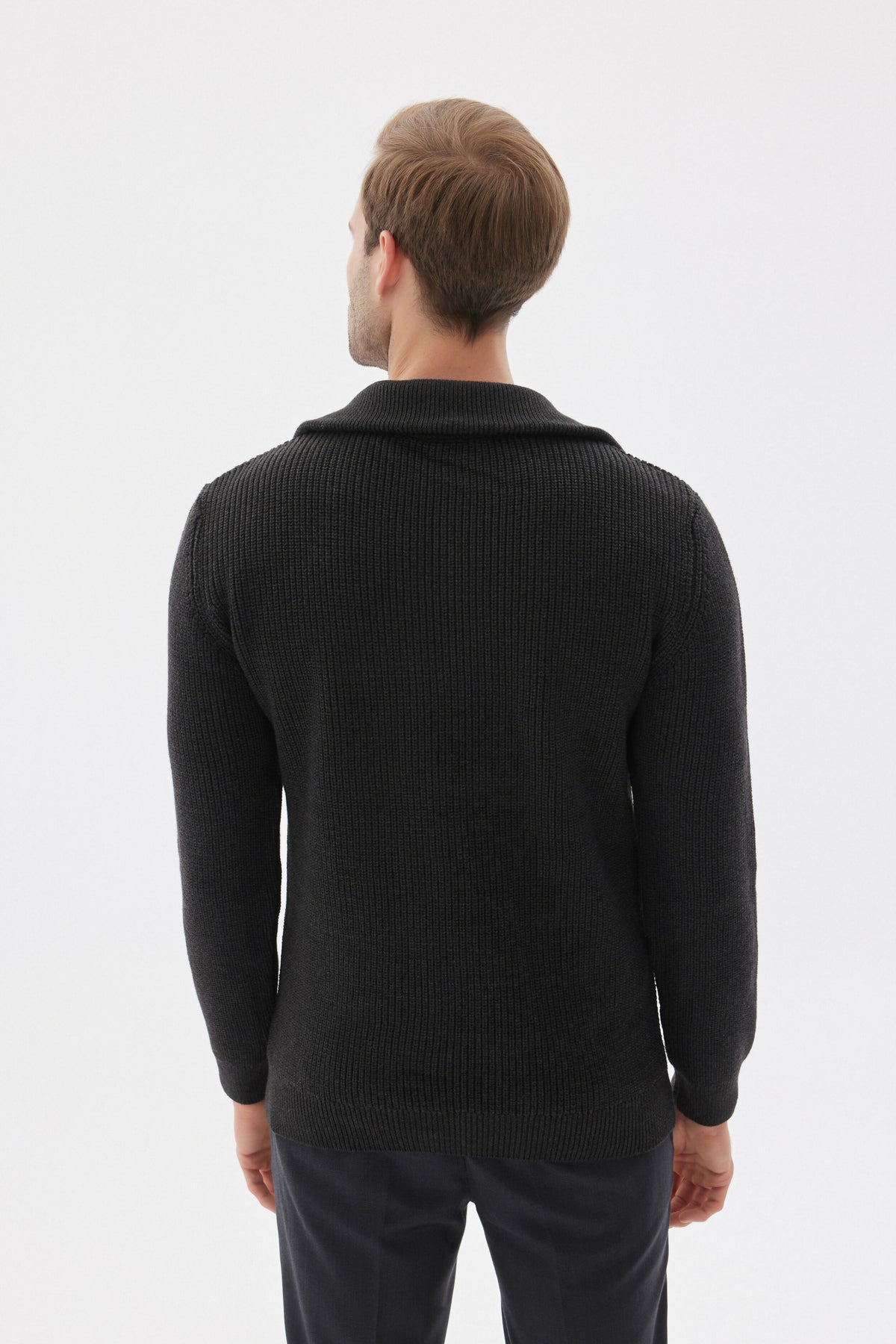 Men’s 100% Cotton Quarter-Zip Knit Sweater