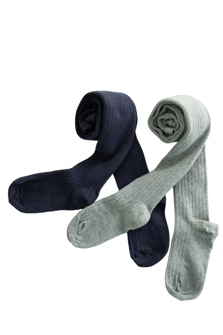 Young Girls and Tweens Combed Cotton Ribbed Tights, School Uniform Seamless Toe Comfortable All-Day Wear