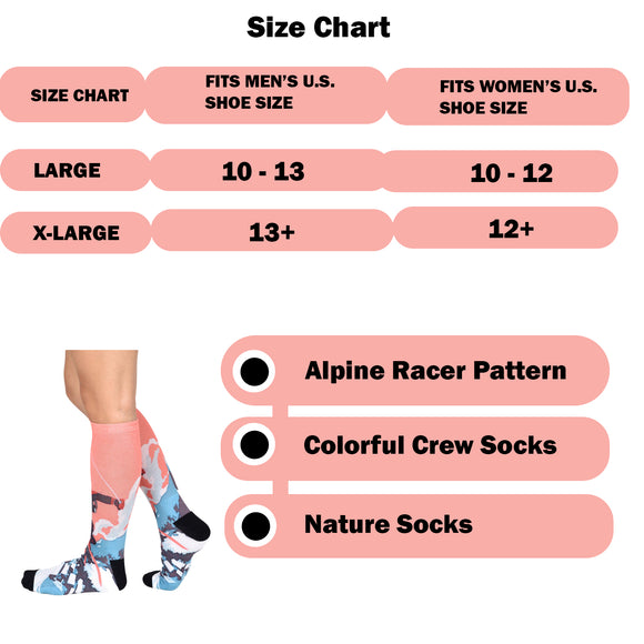 Men & Women's CoolMax Knee-High Socks, Nature Inspired Collection for Men & Women Eco-Friendly Knee High Socks