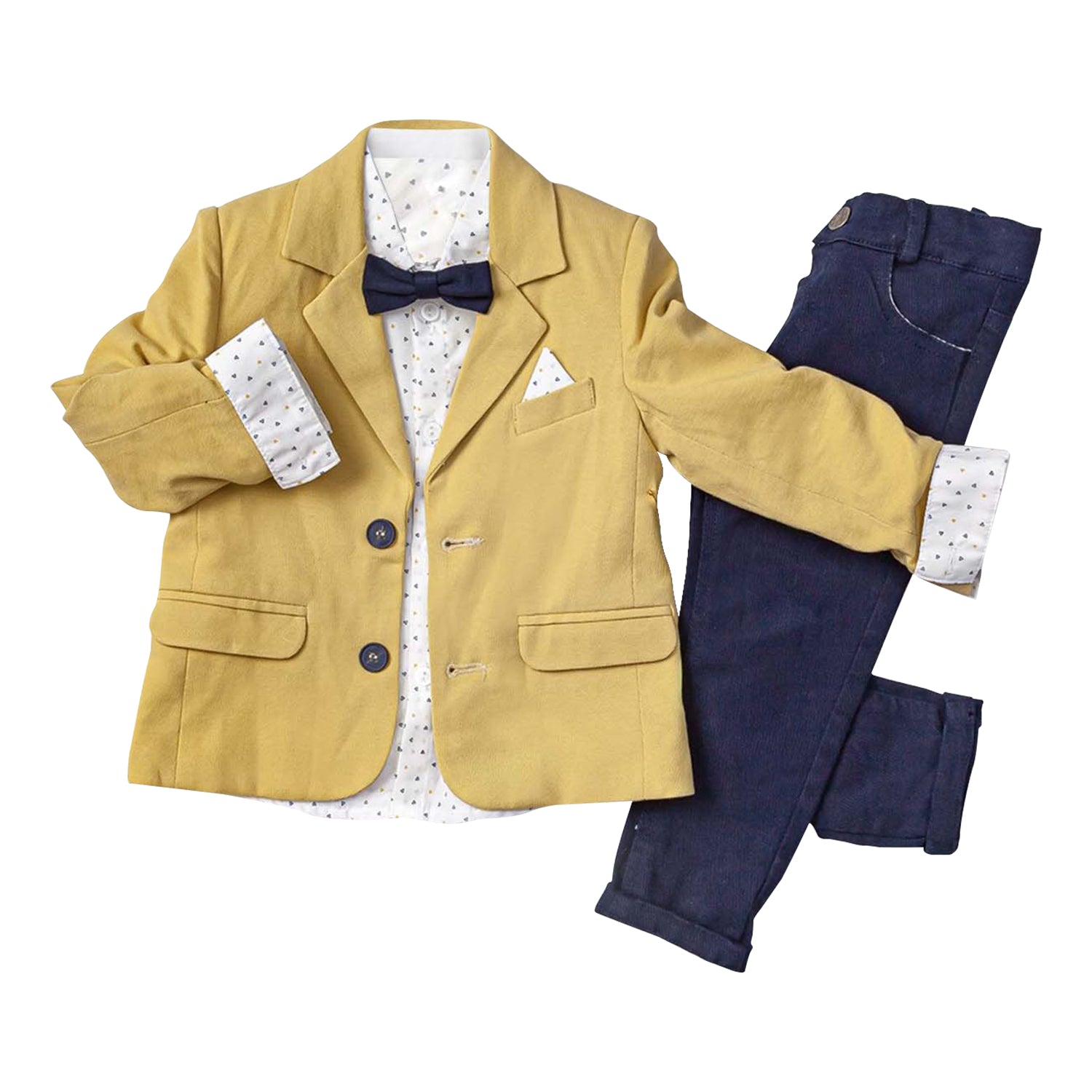 Children's Dress  Colorful Suit Jacket, Pants and Button-Up Shirt 3-Piece Green Color