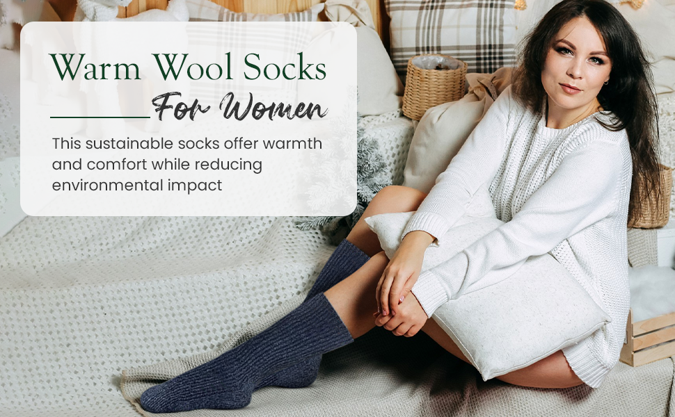 Over-The-Knee Wool Blend Socks for Women - Great for Outdoor Activities, Hiking, Skiing, Yard Work