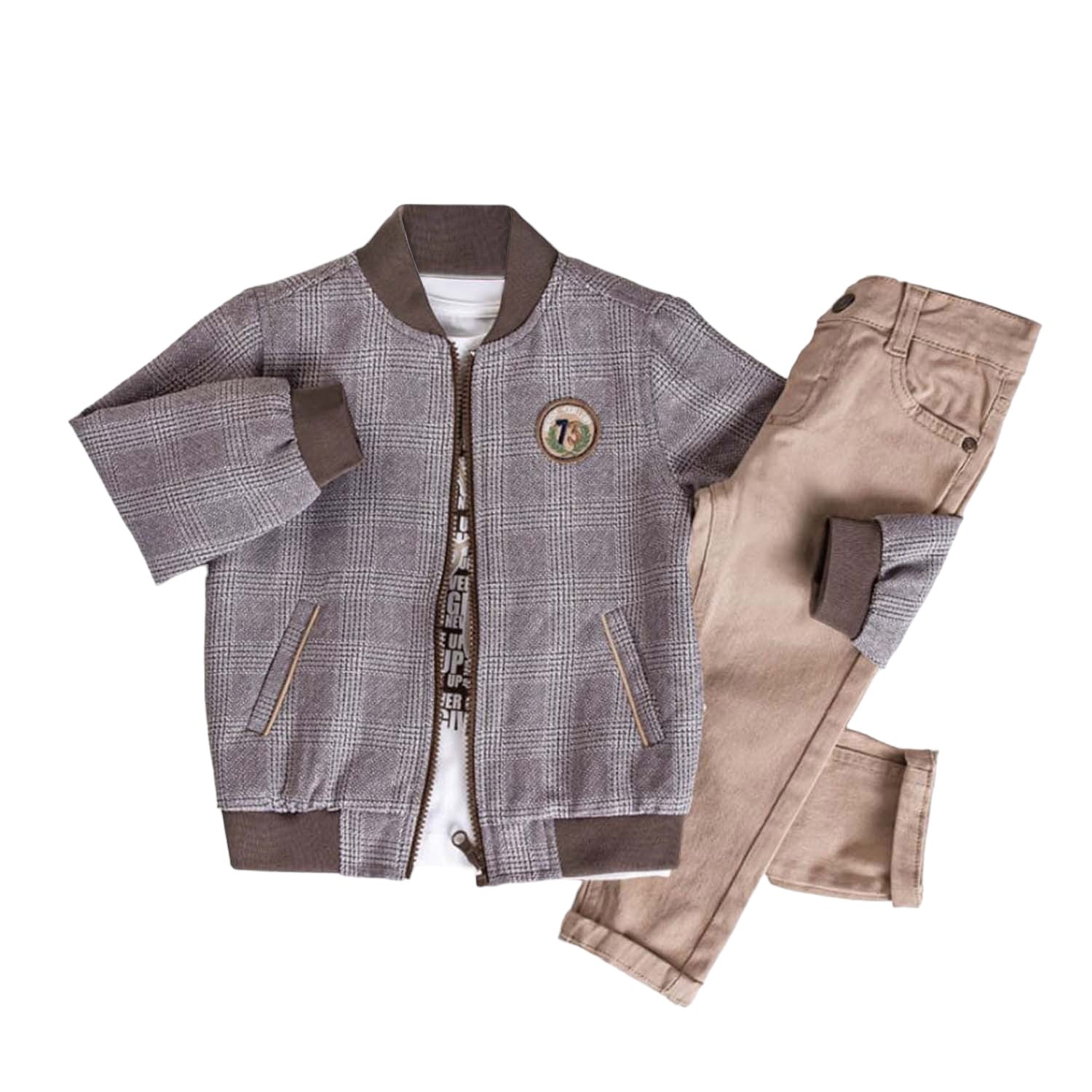 Little Boys' Jacket, T-Shirt and Jeans 3-Piece Set in Comfortable Cotton
