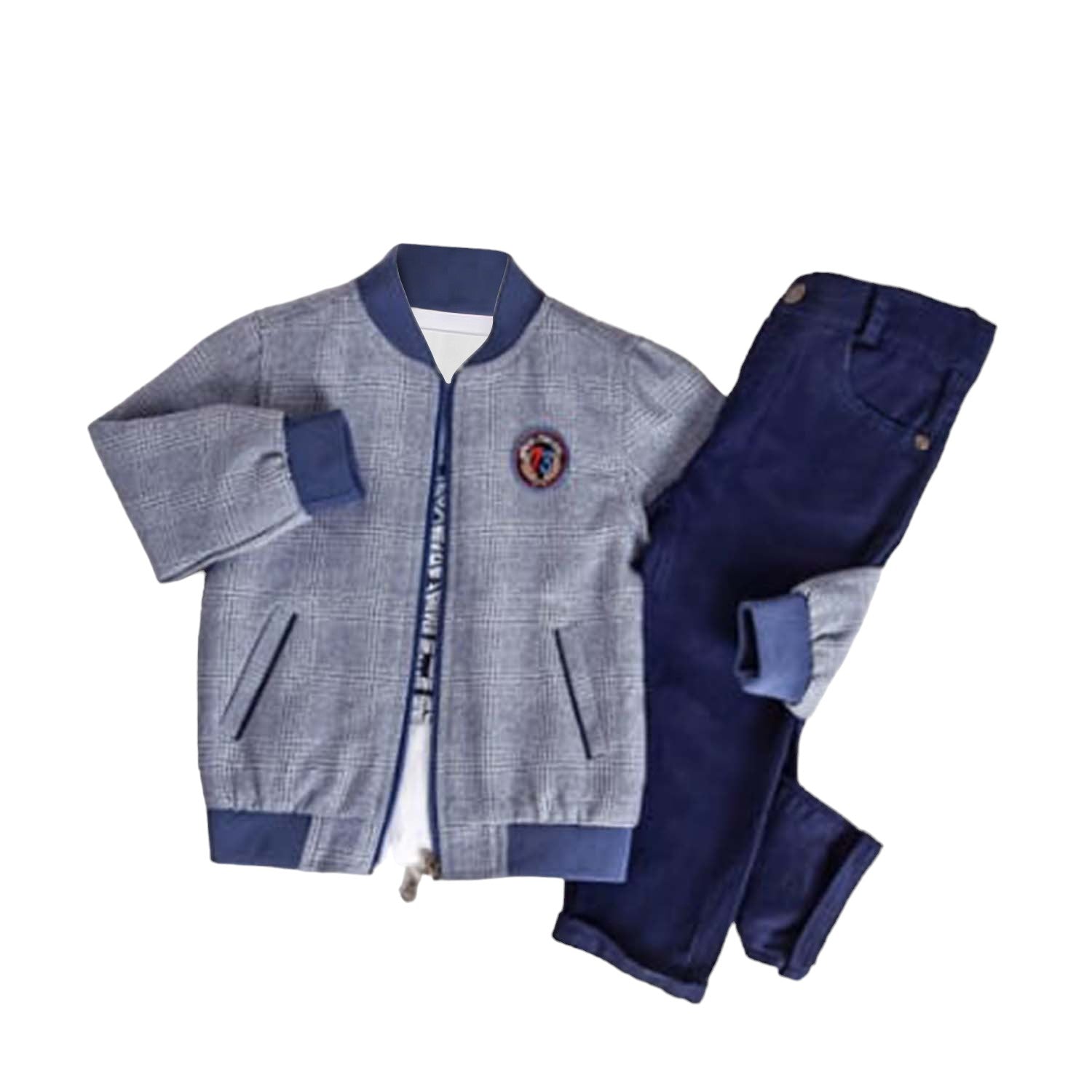 Little Boys' Jacket, T-Shirt and Jeans 3-Piece Set in Comfortable Cotton - 0