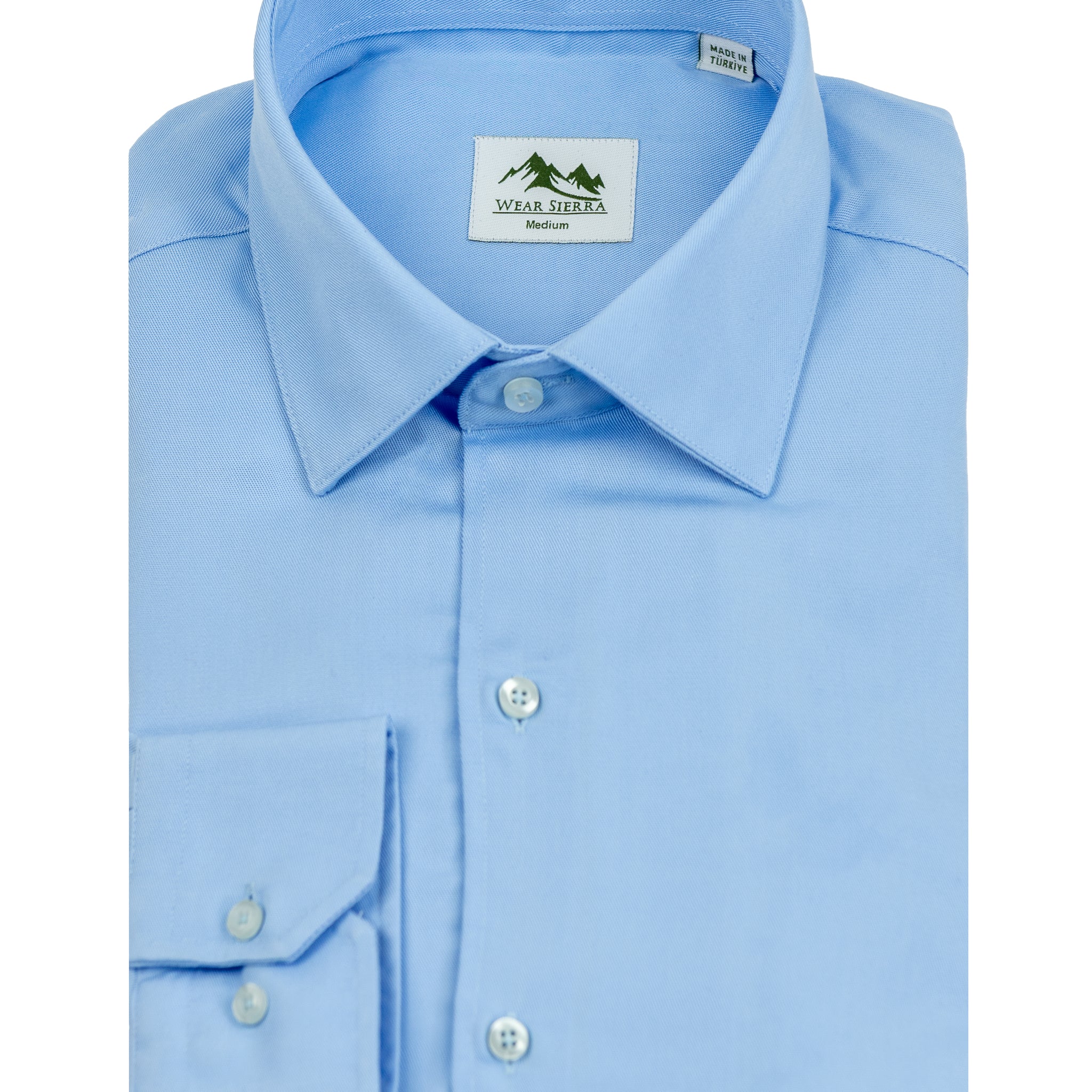 Wear Sierra Top Shelf Men's Turkish Cotton Long Sleeve Button Up Shirt in Classic Blue, Casual Friday Shirt for Men