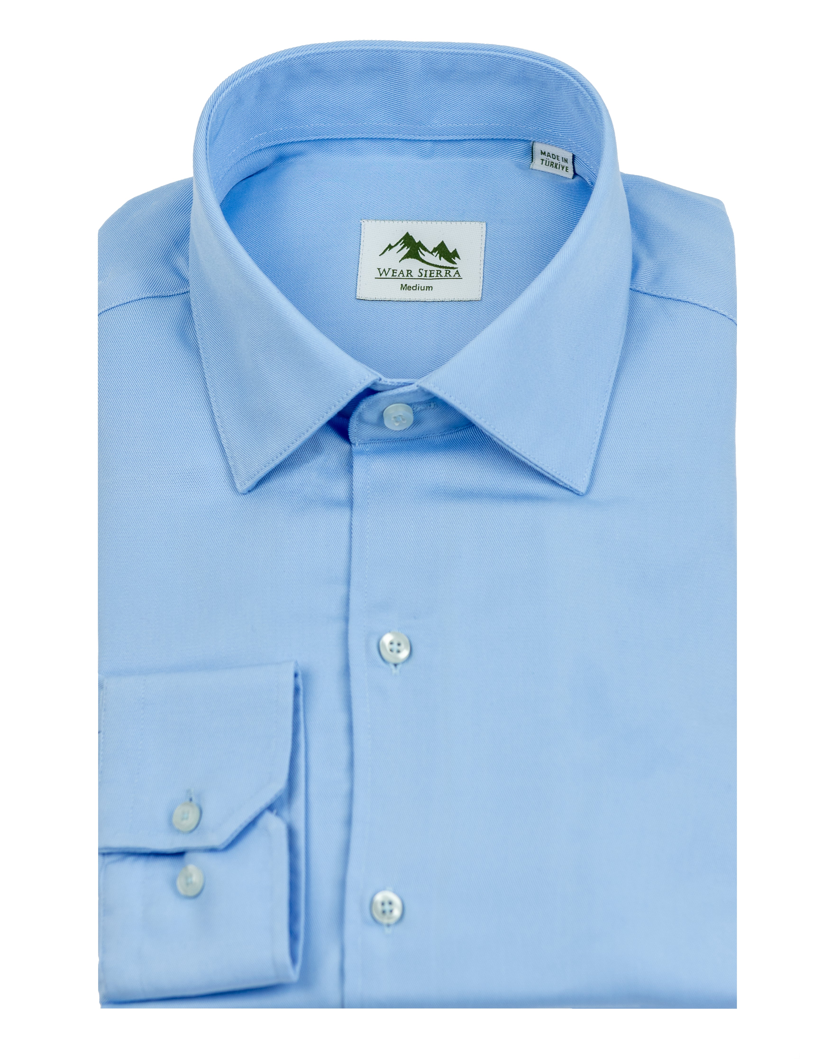 Wear Sierra Top Shelf Men's Turkish Cotton Long Sleeve Button Up Shirt in Classic Blue, Casual Friday Shirt for Men