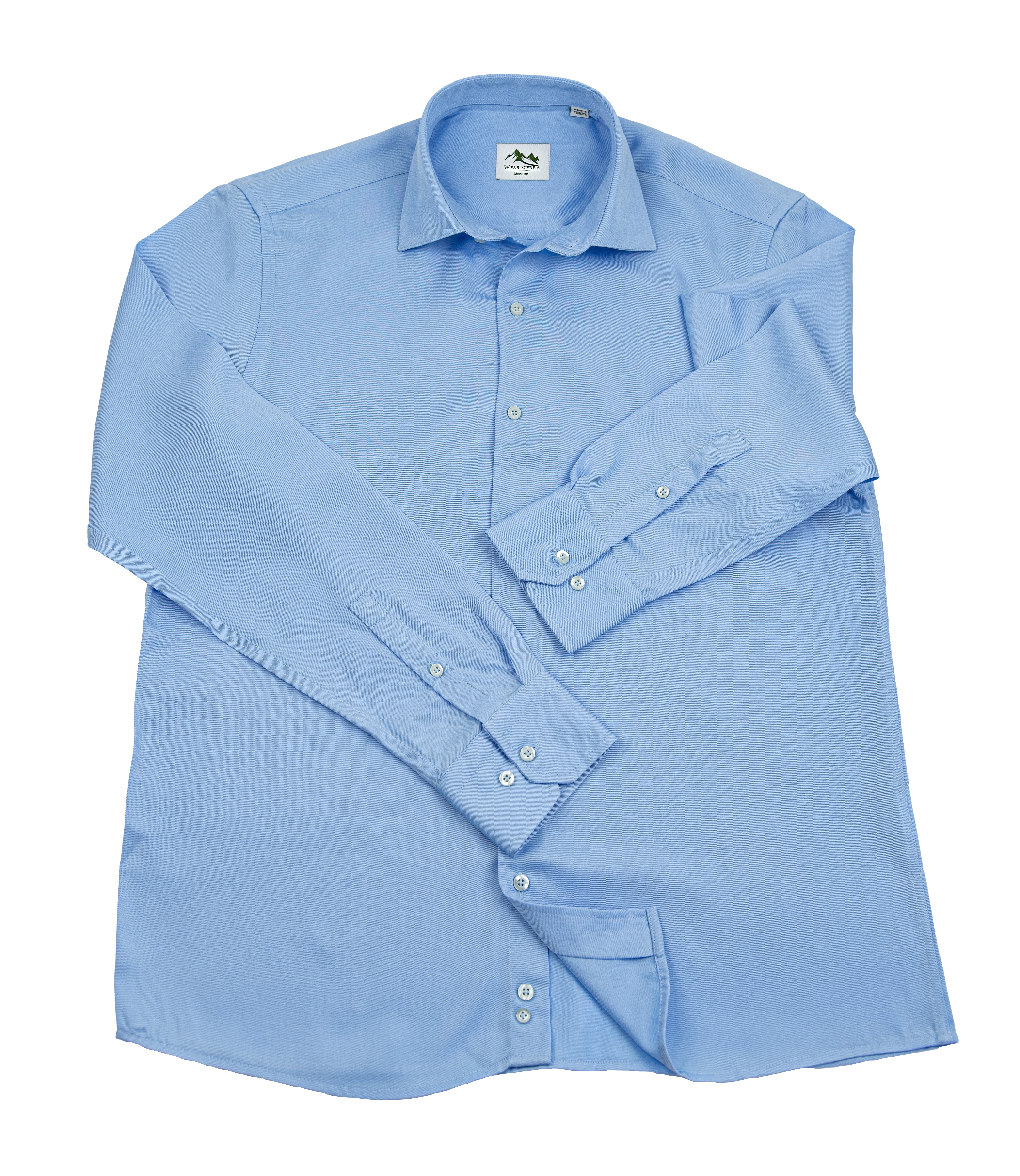 Wear Sierra Top Shelf Men's Turkish Cotton Long Sleeve Button Up Shirt in Classic Blue, Casual Friday Shirt for Men - 0