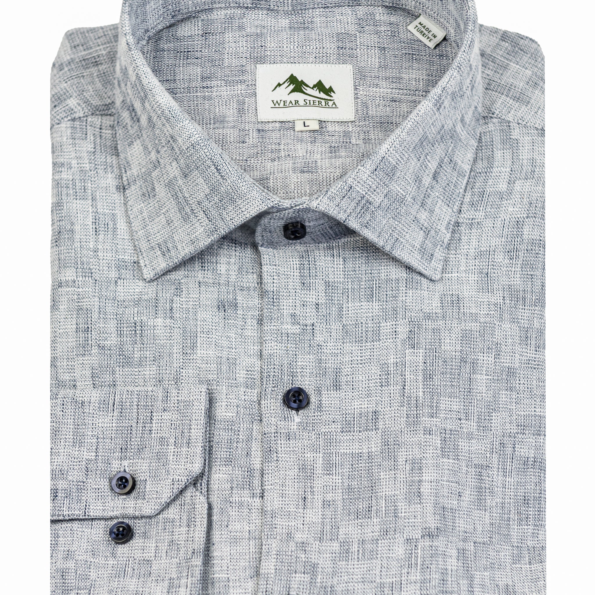 Wear Sierra Top Shelf Men's Turkish Cotton Long Sleeve Button Up Shirt in Blue, Casual Friday Shirt for Men