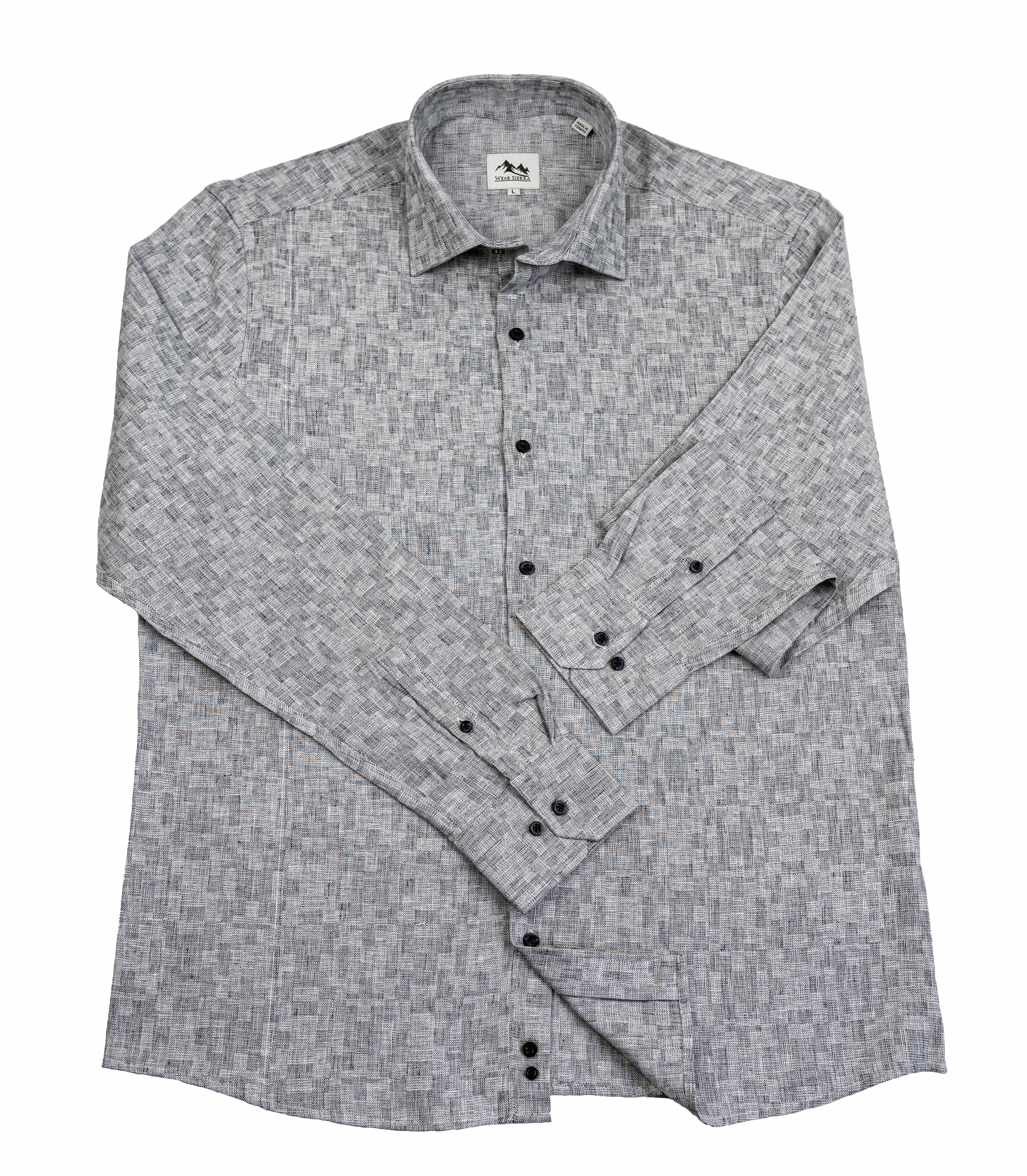 Wear Sierra Top Shelf Men's Turkish Cotton Long Sleeve Button Up Shirt in Blue, Casual Friday Shirt for Men (Copy) - 0