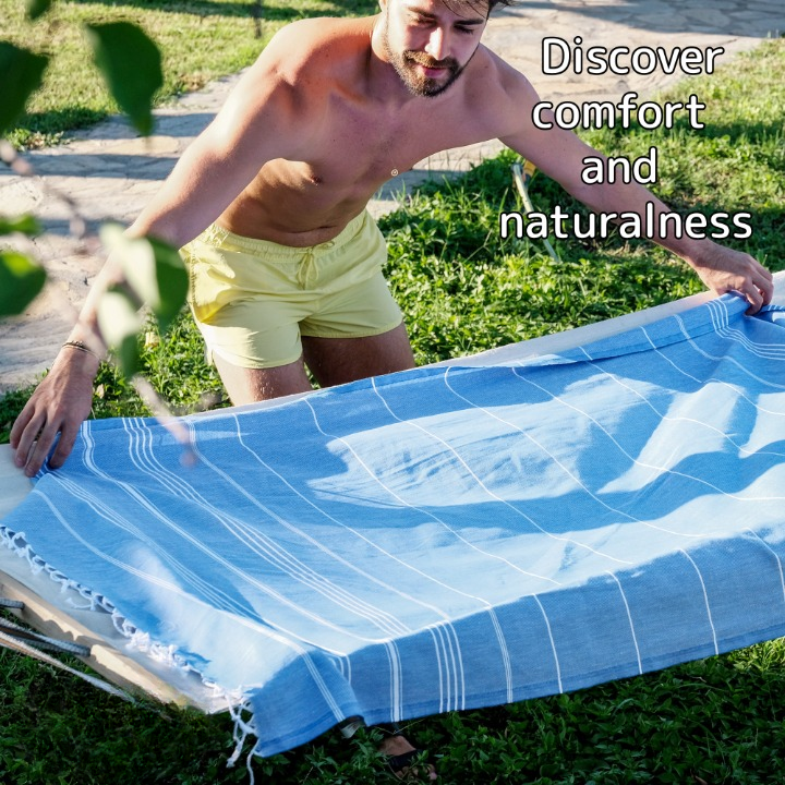Turkish Cotton Beach Towel, Prewashed, Soft, Absorbent, Quick Dry, Oversized Bath Towels for Bathroom, Pool, Travel, Picnics, Size 39x71