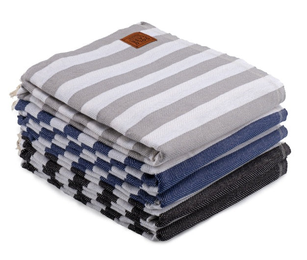 Oversized Turkish Beach Towel Set (5 Pack) – 100% Cotton Beach, Pool, Lake & Spa Towels